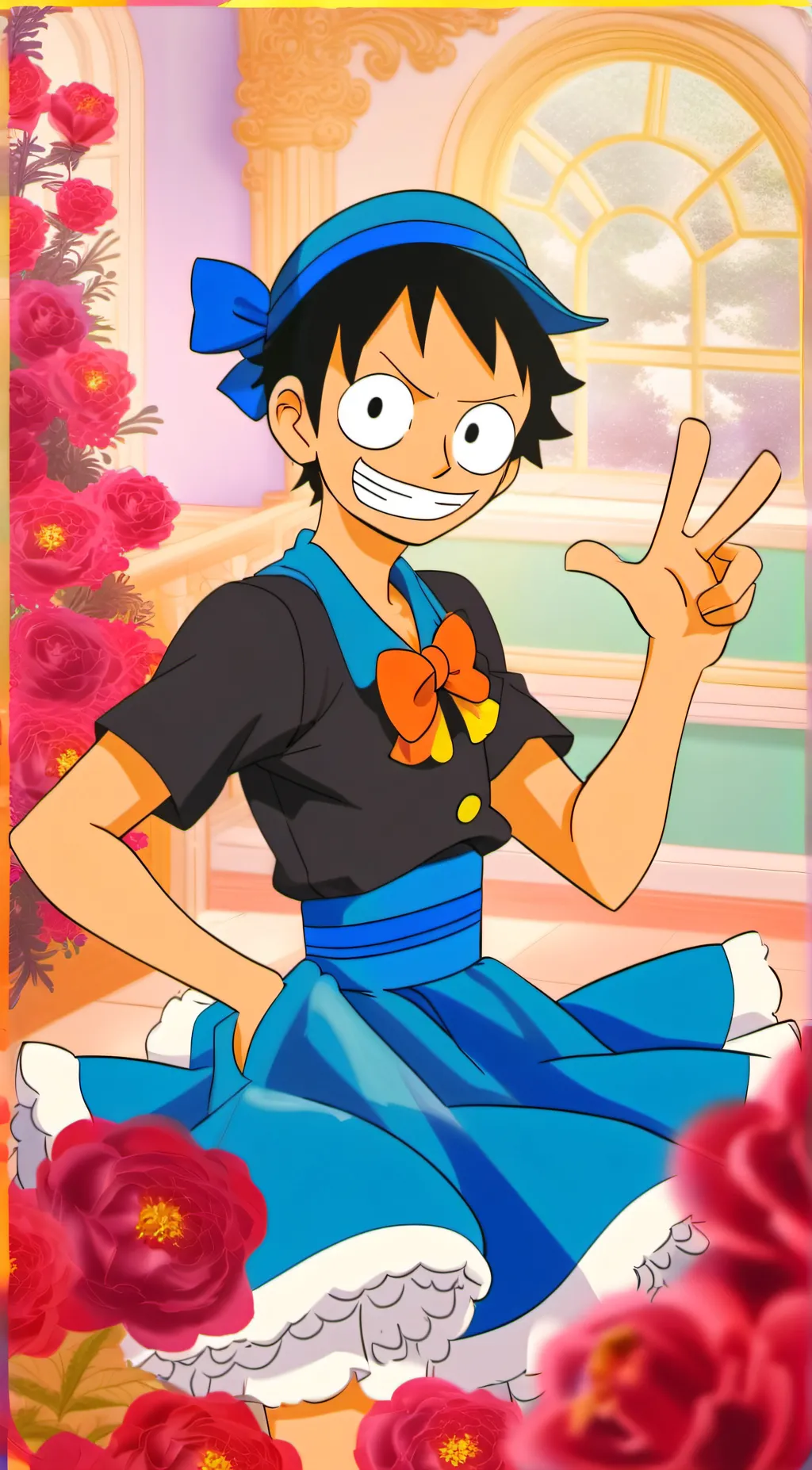 ai character: one piar background