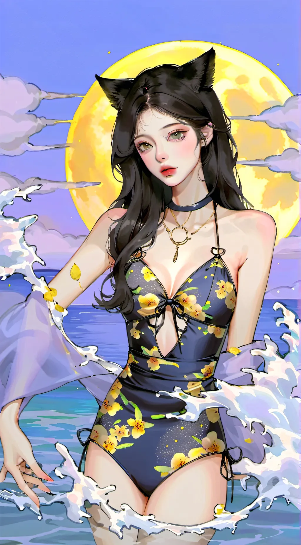 ai character: Beach Day Umbreon  background