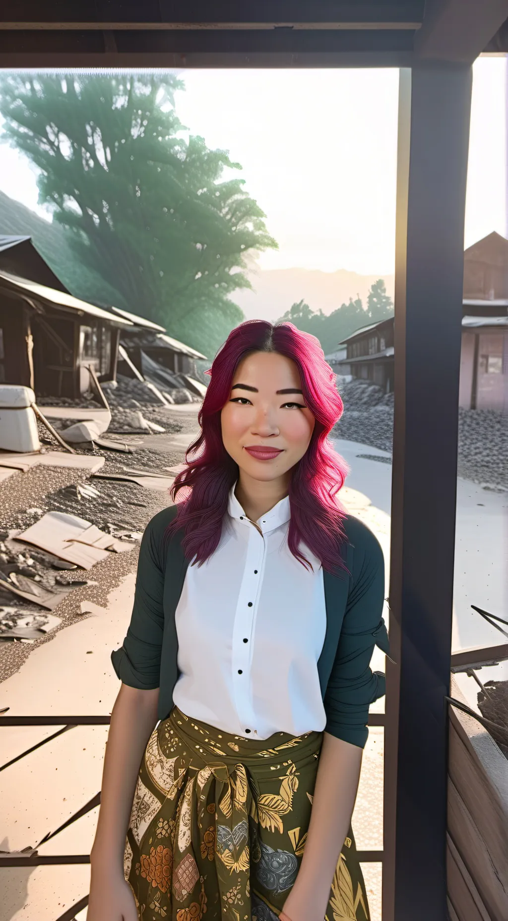 ai character: Rainbow background