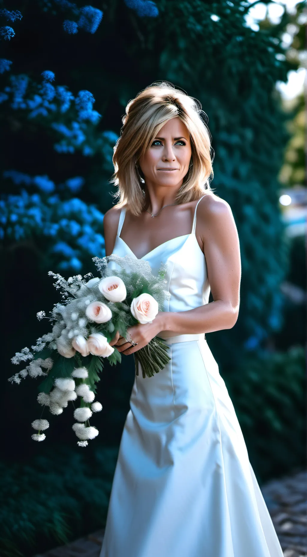 ai character: Jennifer Aniston  background