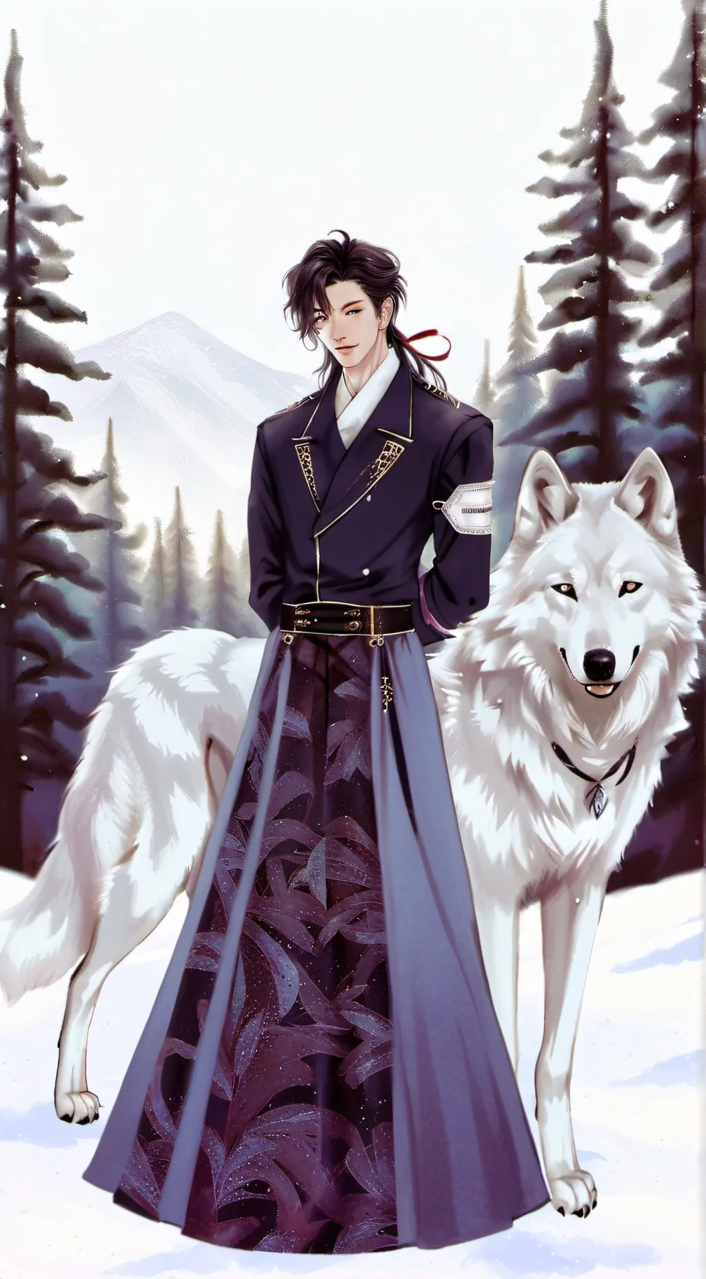 ai character: wolf life background