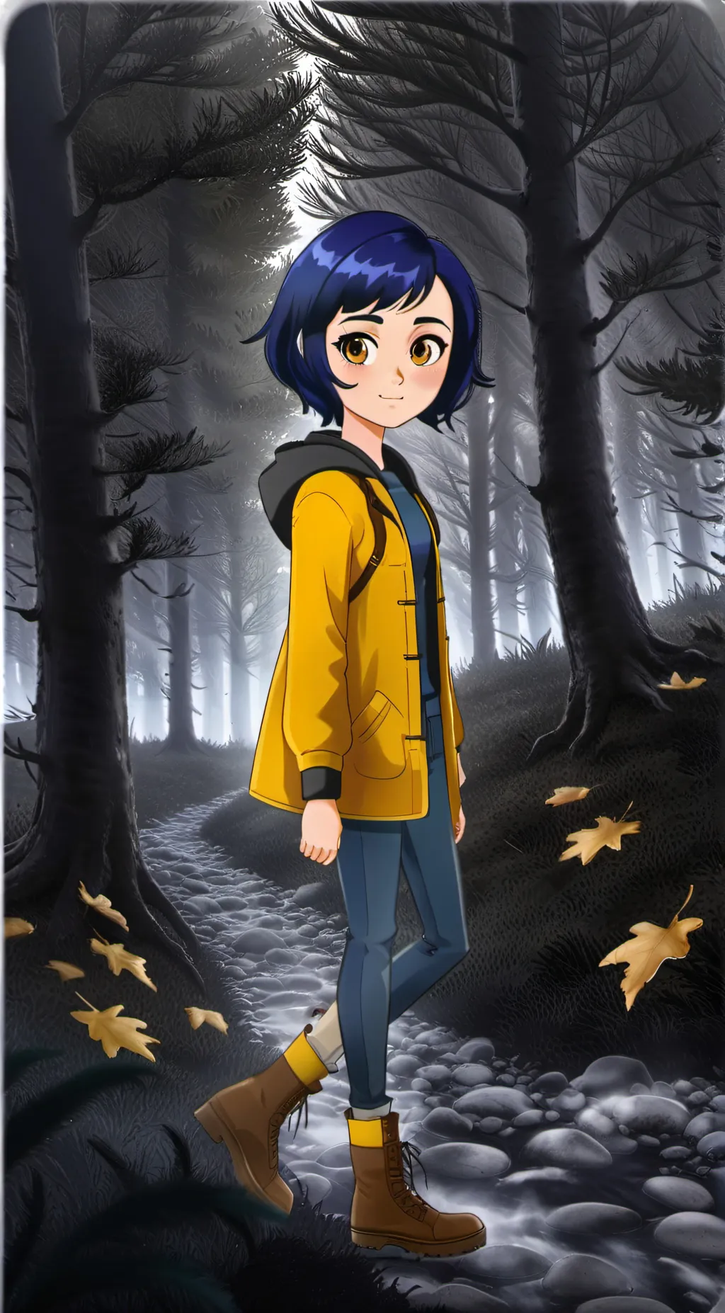 ai character: Coraline Jones  background