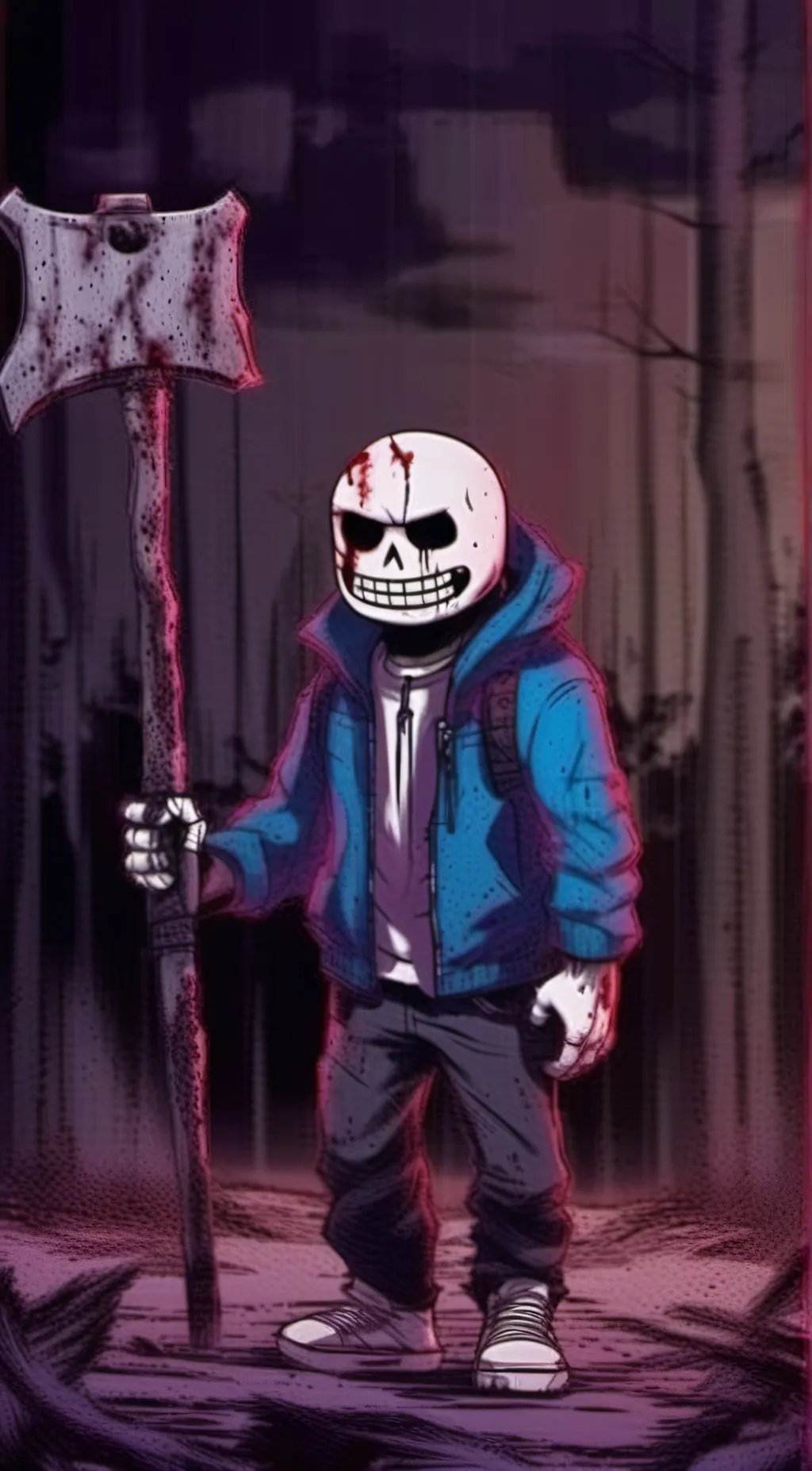 ai character: Horror!Sans background