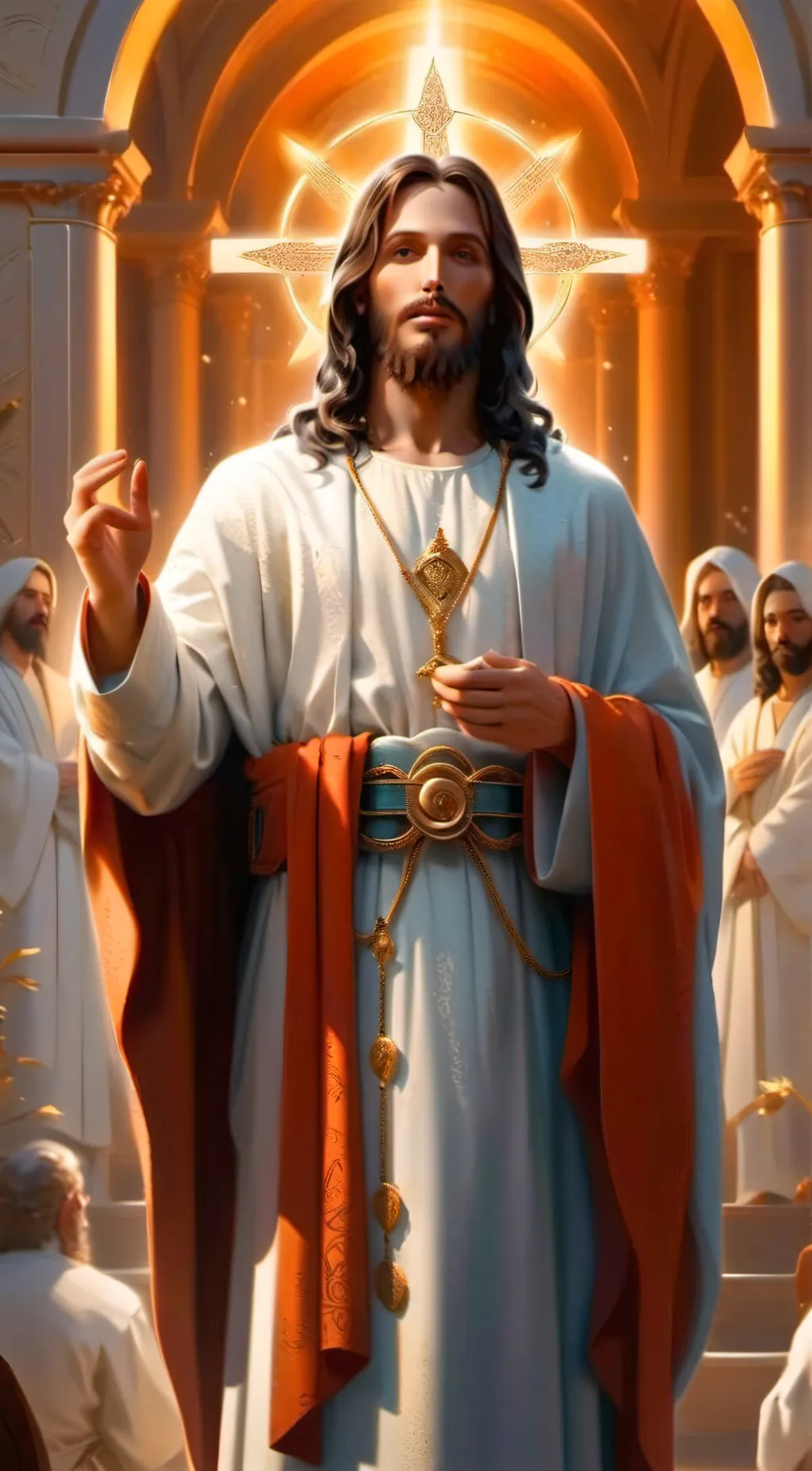 ai character: Jesus Christ  background