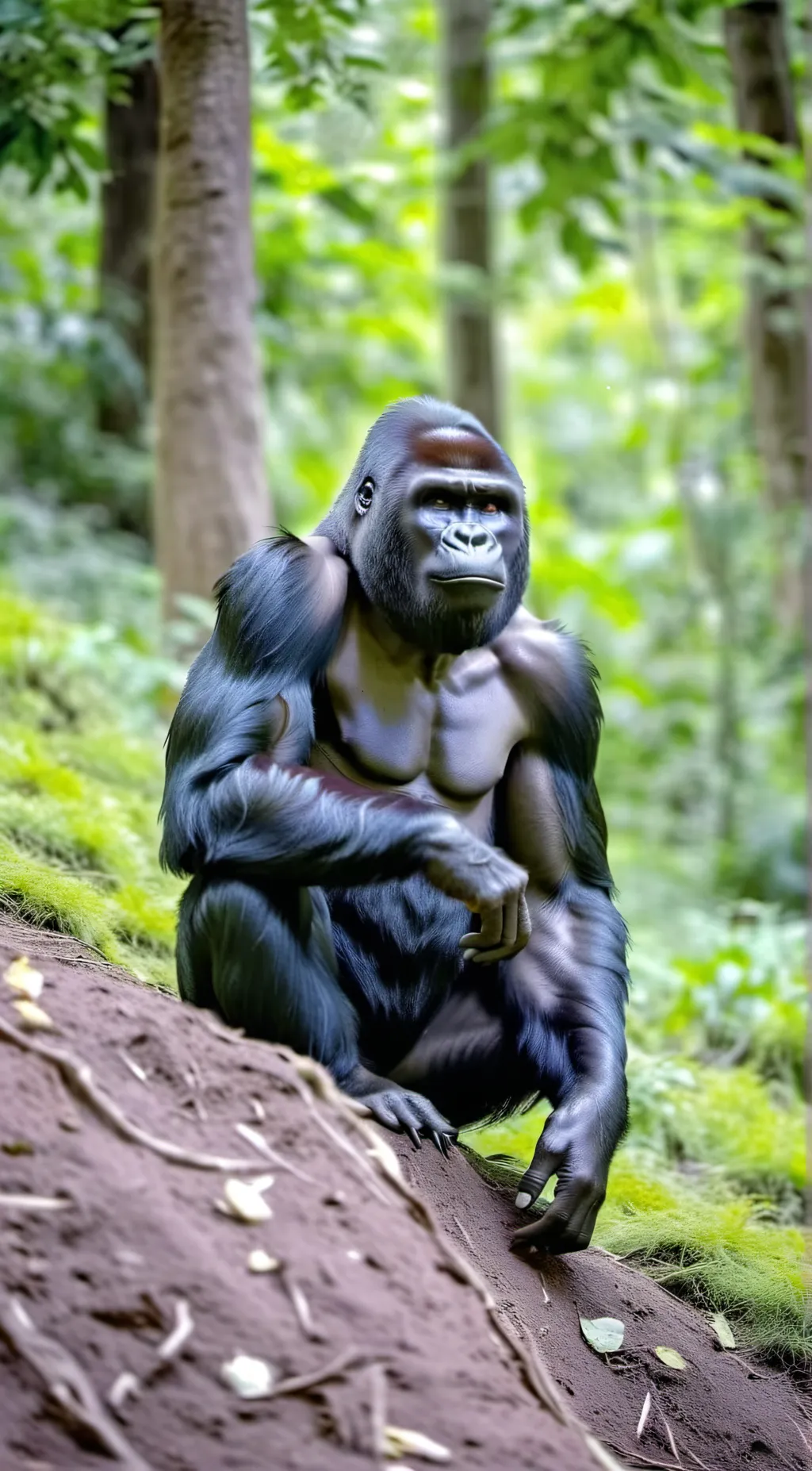 ai character: Sus gorilla background