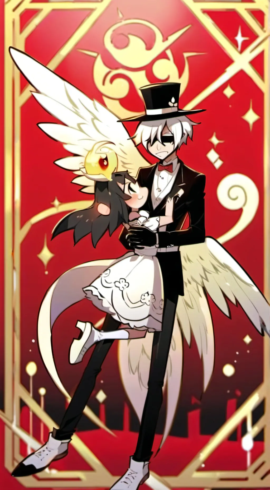 ai character: angel  and husk  background