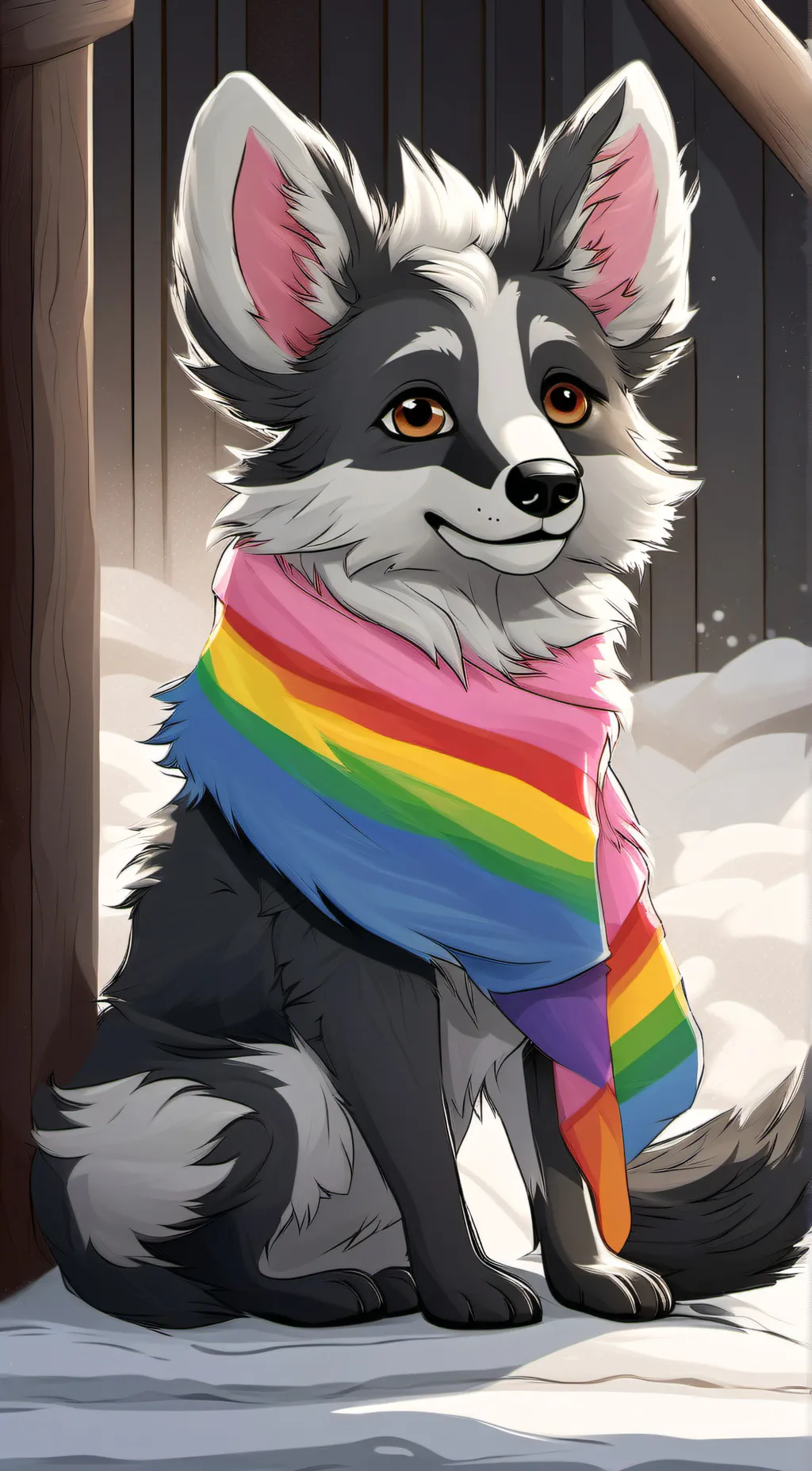 ai character: Kaiden snow background