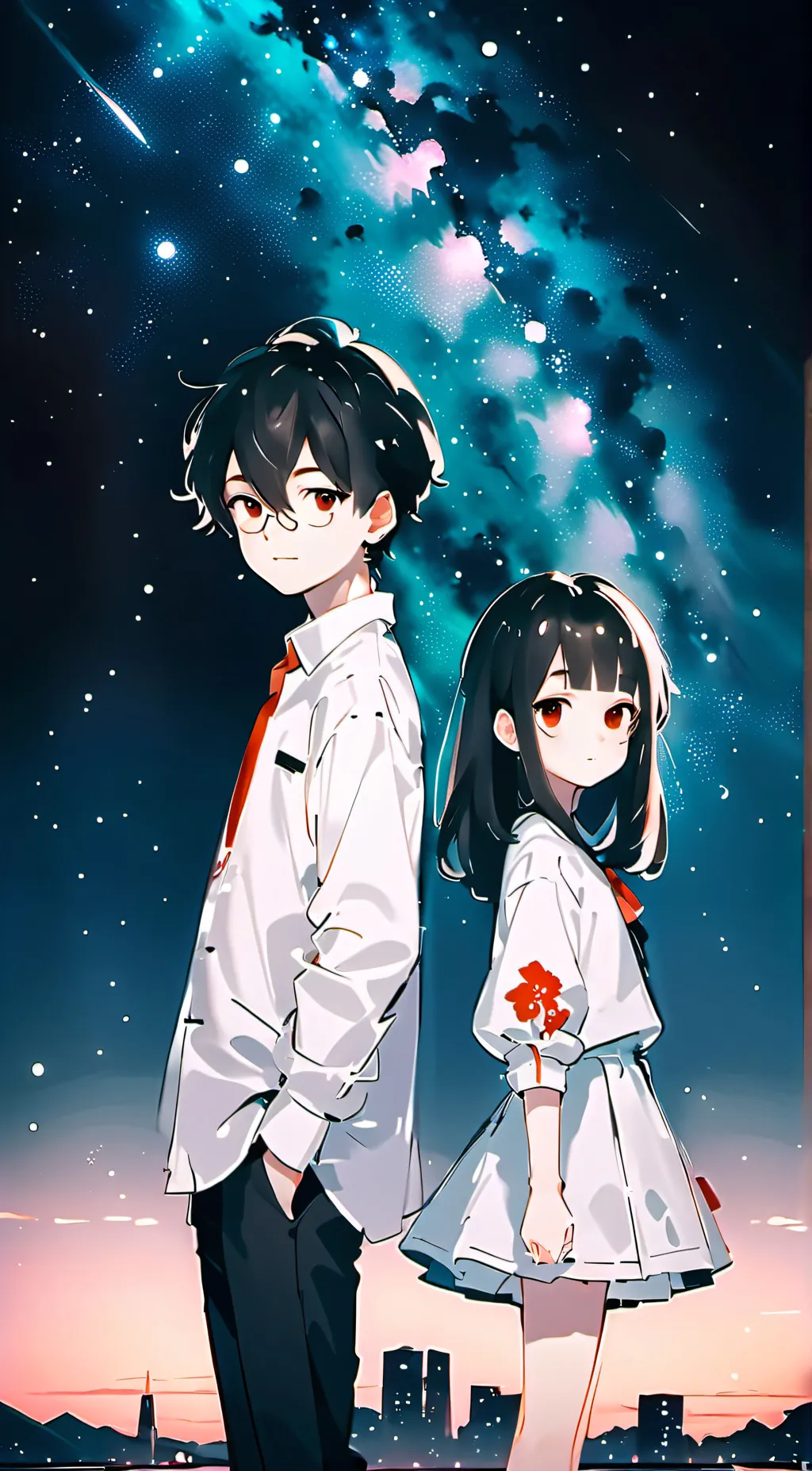 ai character: Penny and Nathan  background