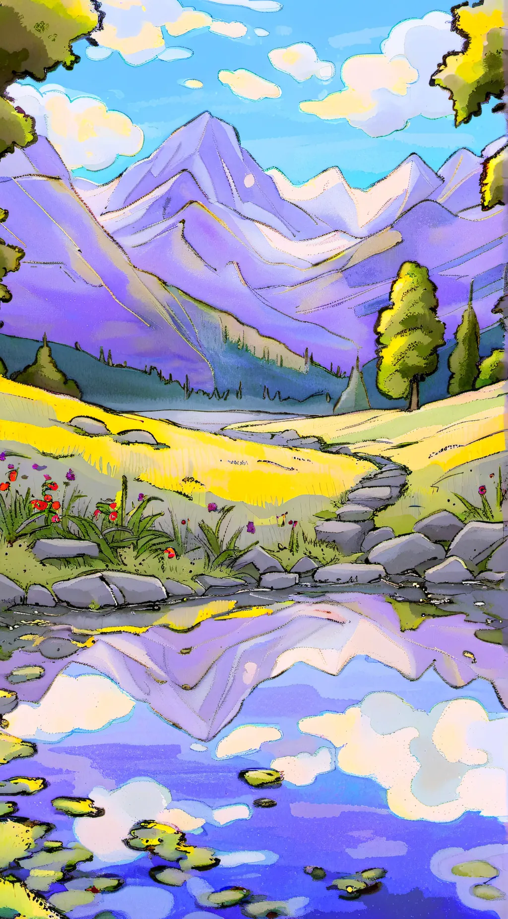 ai character: Grass background