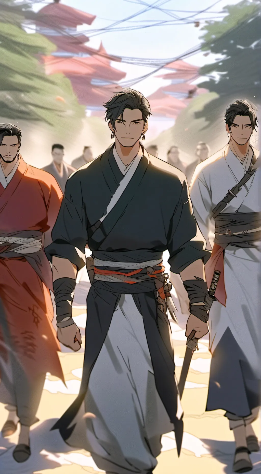 ai character: Group of Men background