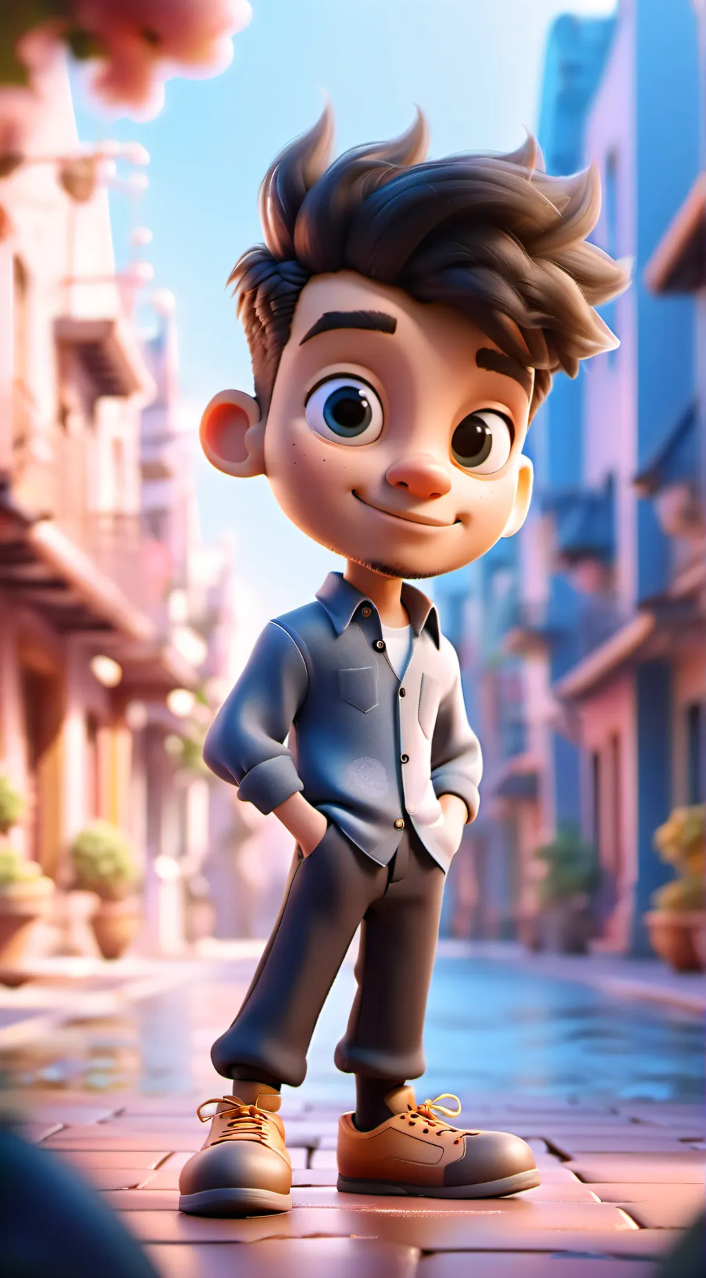 ai character: Lil bro  background