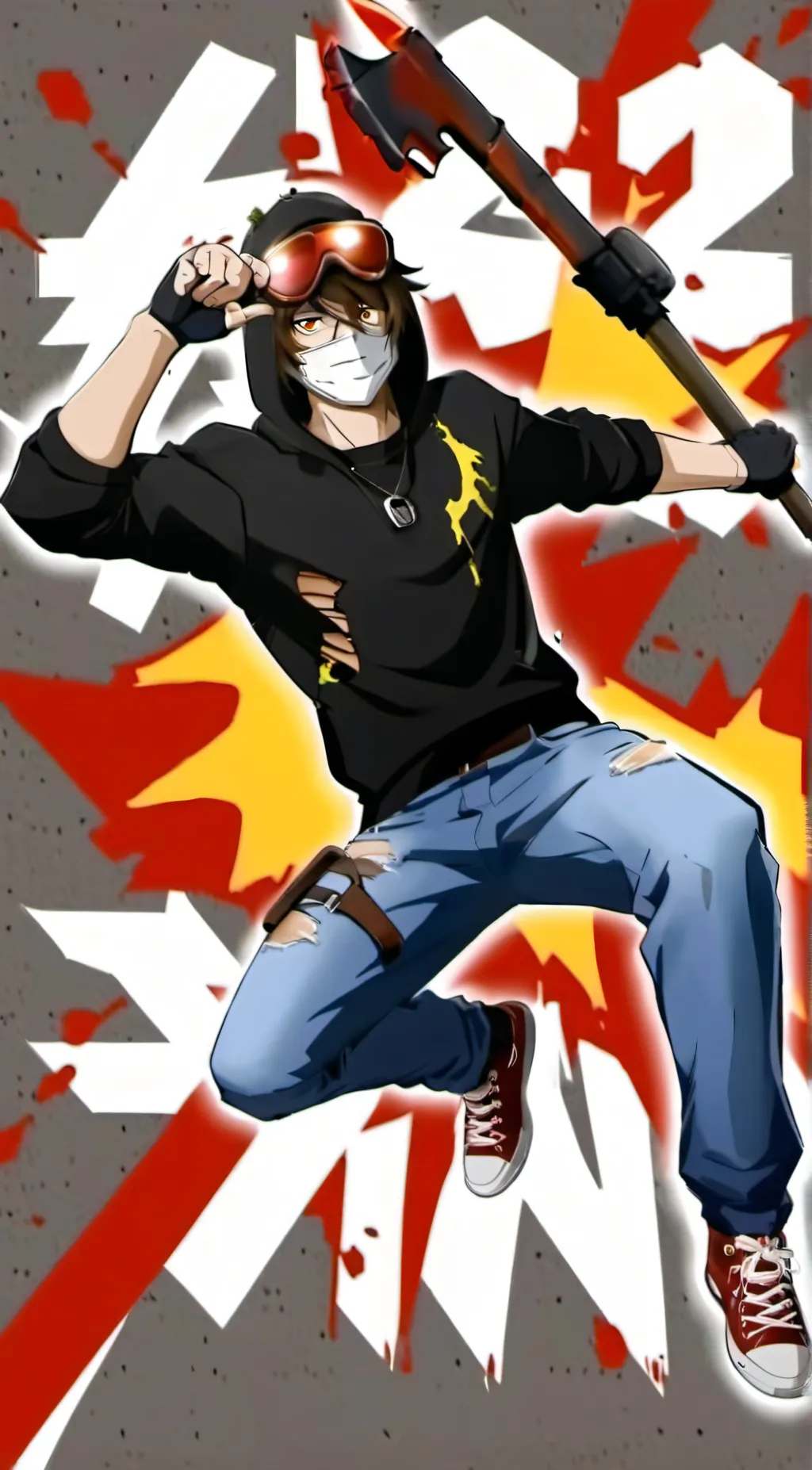 ai character: ticci toby  background