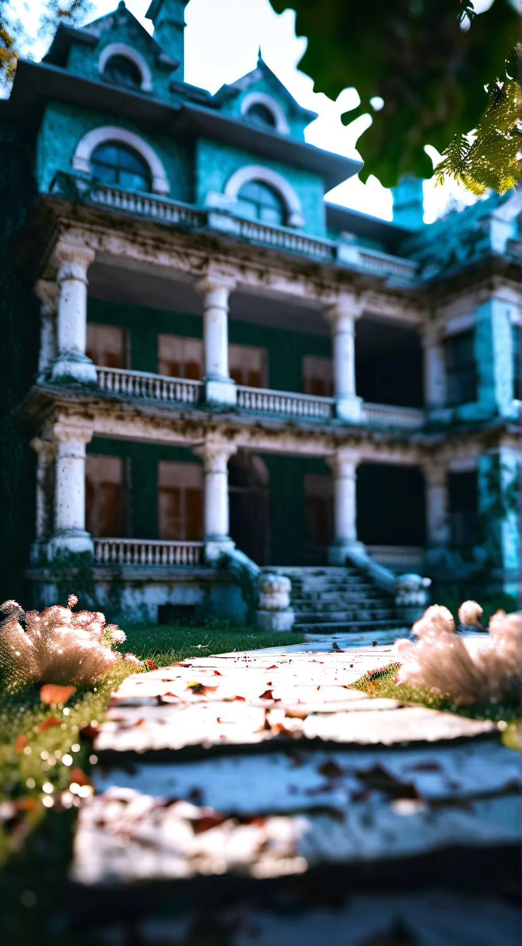 ai character: mansion on Mill st background