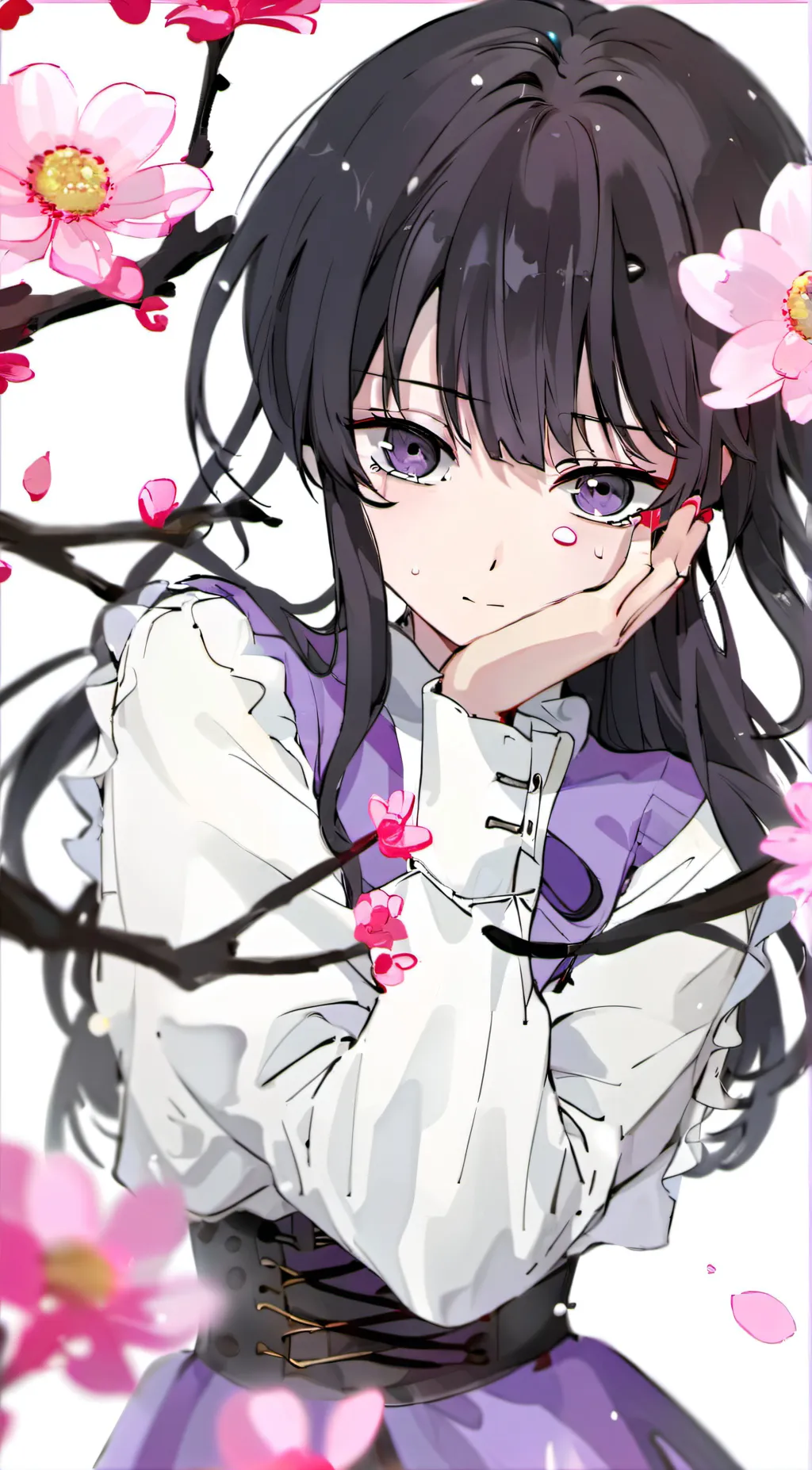 ai character: Violet background