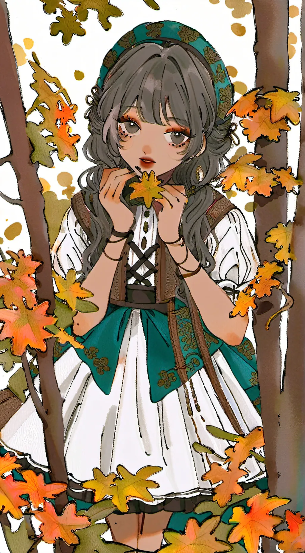 ai character: Autumn background