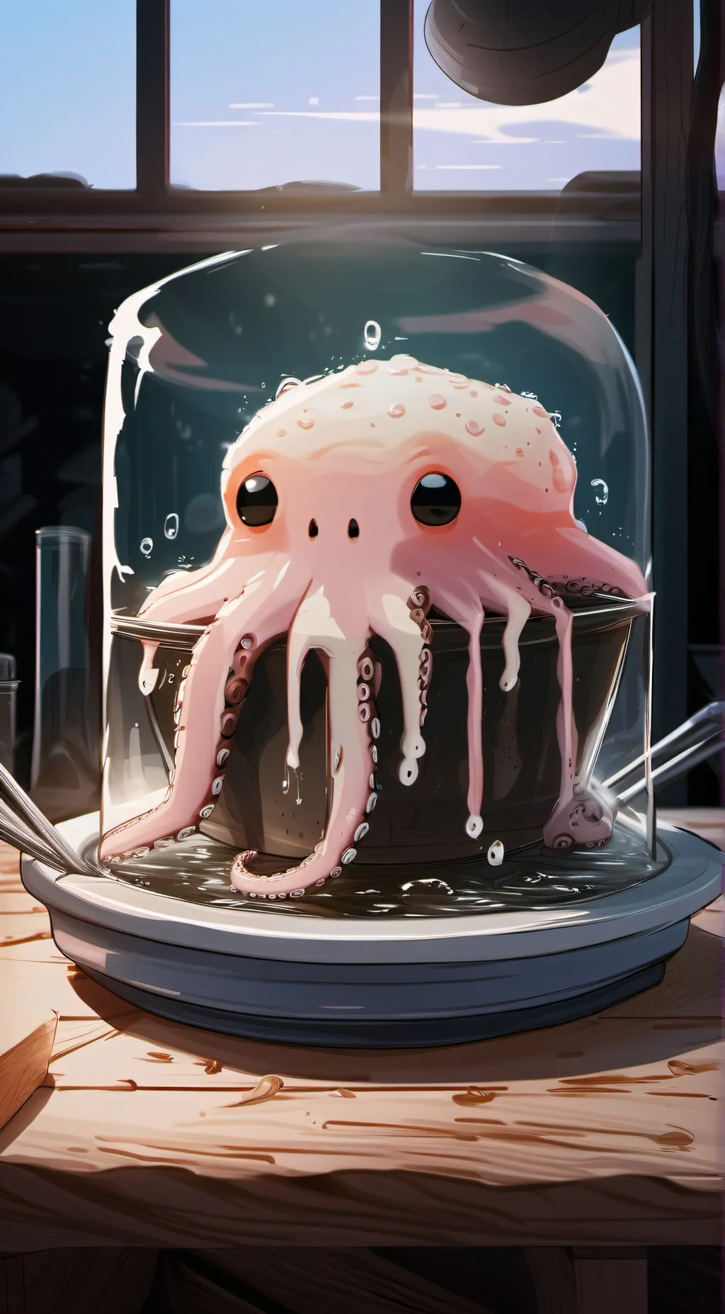 ai character: Melted squid background