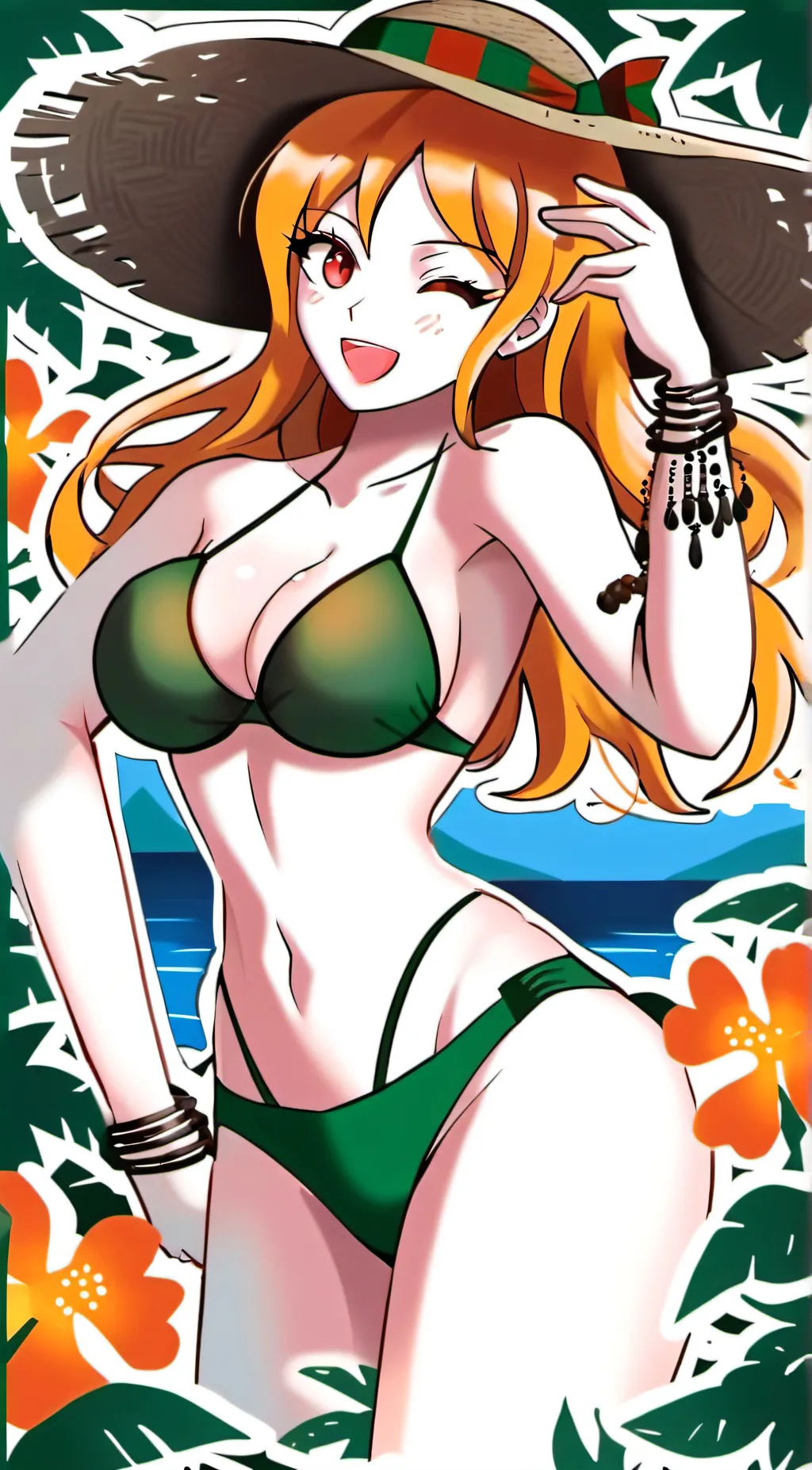 ai character: Nami (Summer) background
