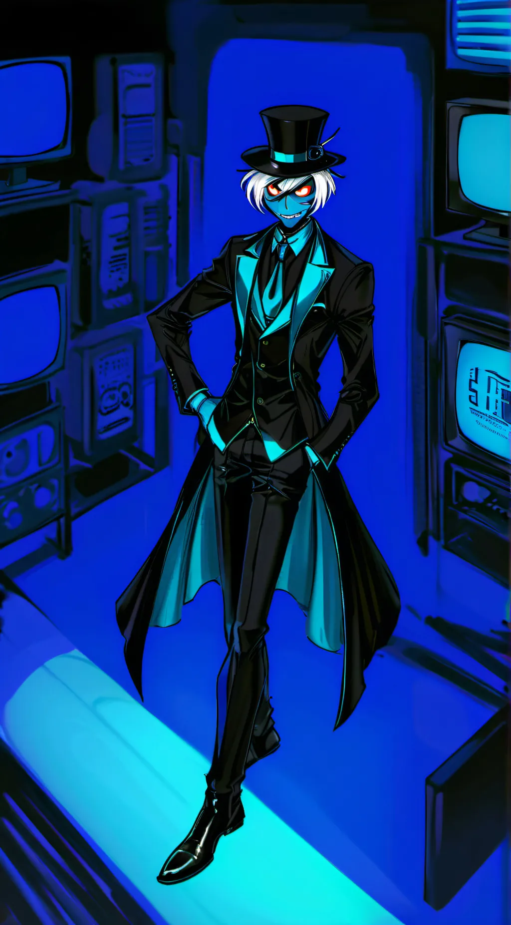 ai character: Vox has a what! background