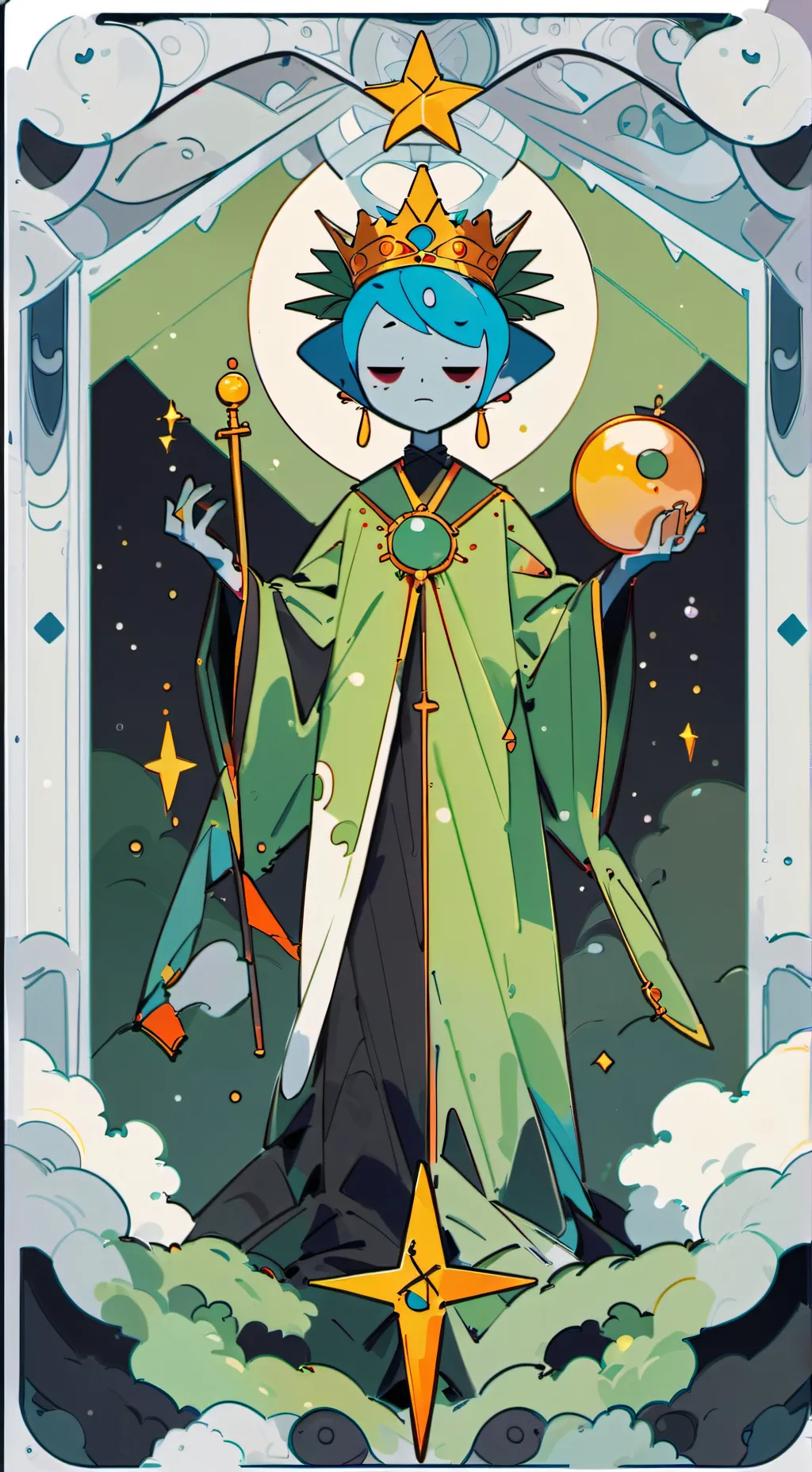 ai character: BLUE background