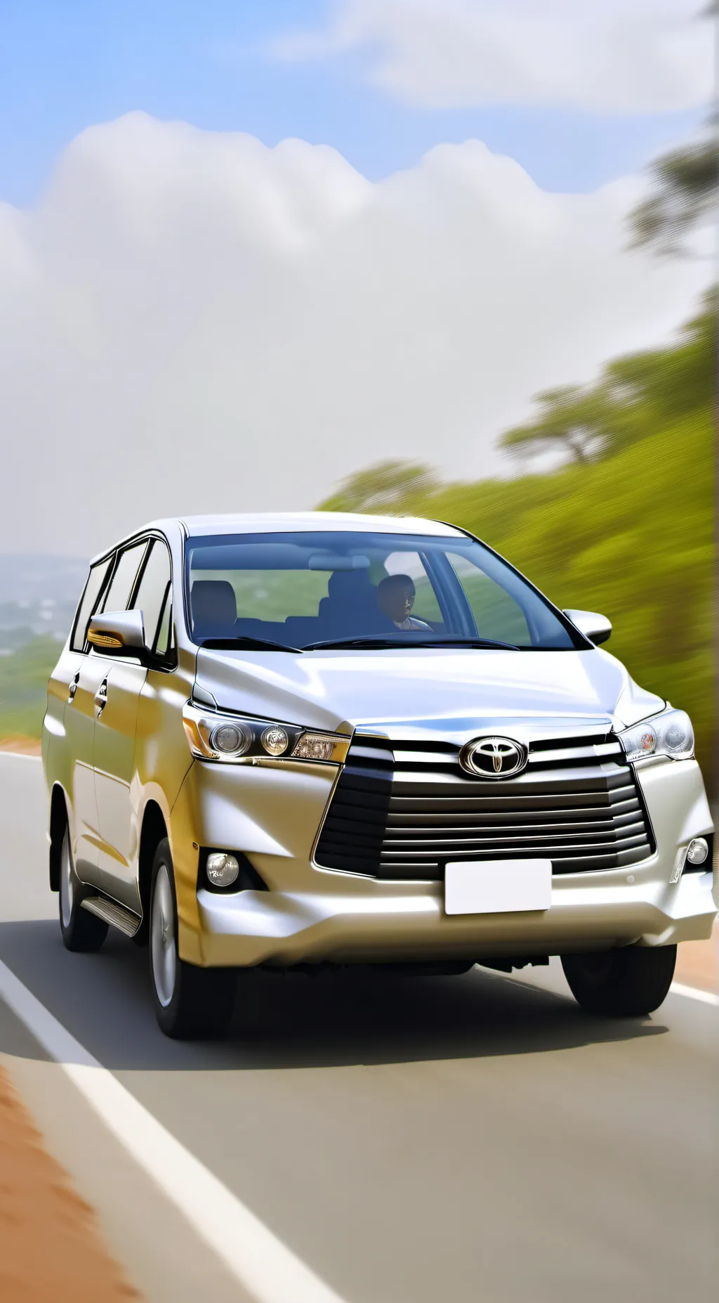 ai character: a toyota innova  background