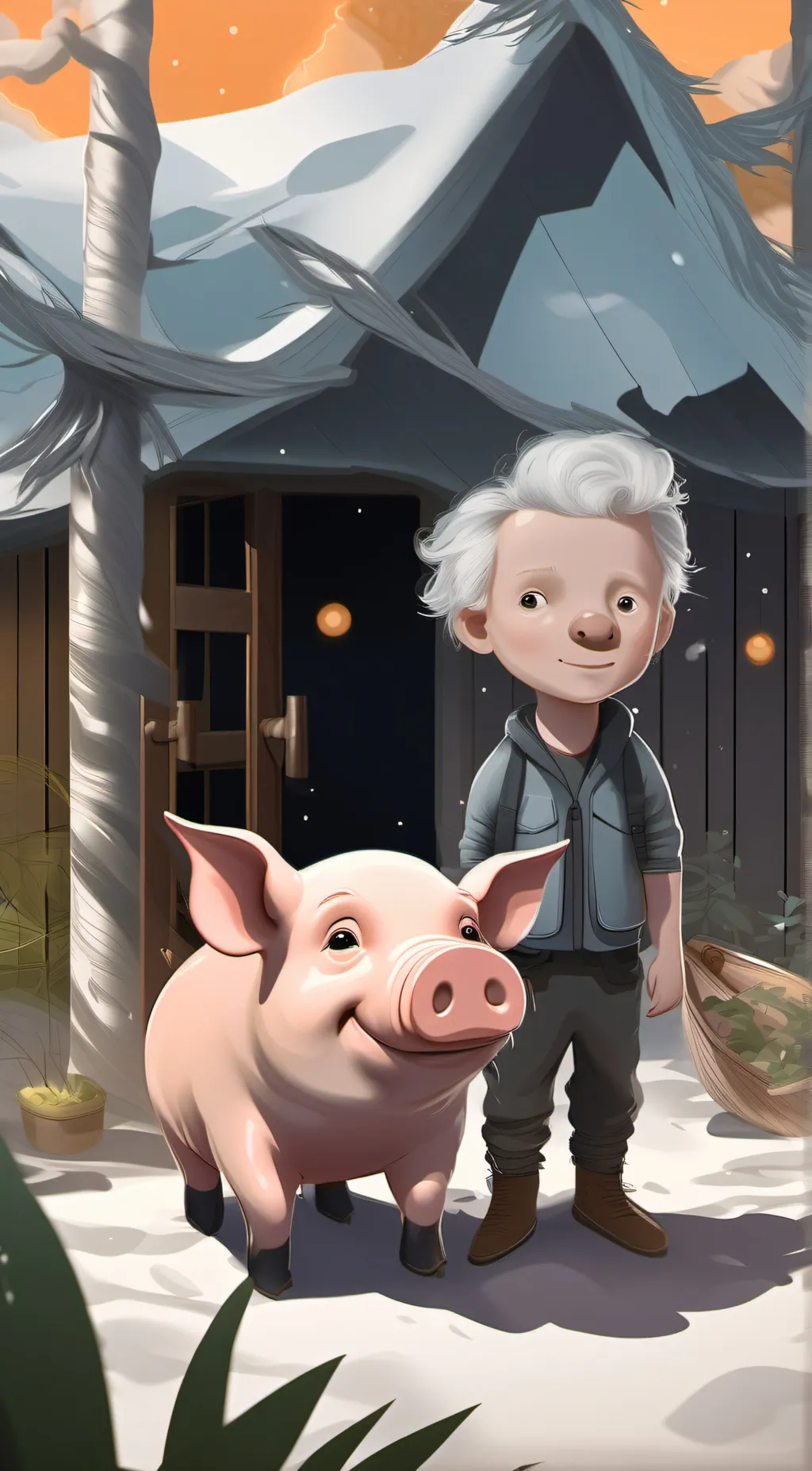 ai character: cute pig background