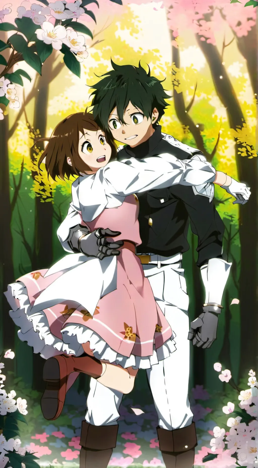 ai character: deku x uraraka background