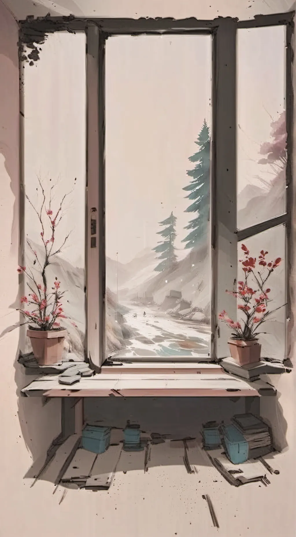 ai character: In a room  background