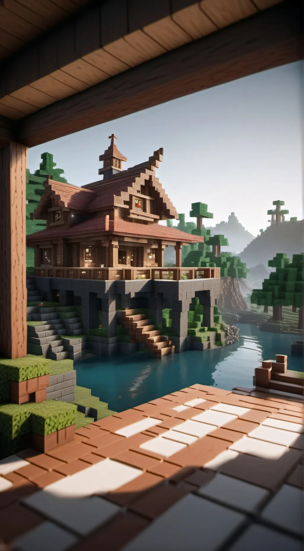 ai character: Ur Minecraft World background