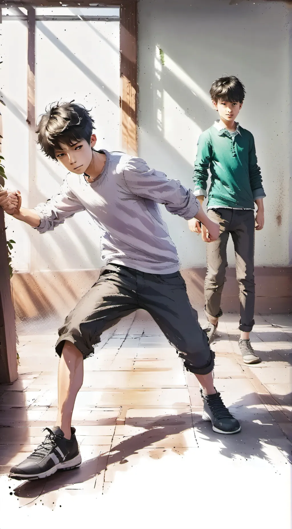 ai character: Jack and Michael  background