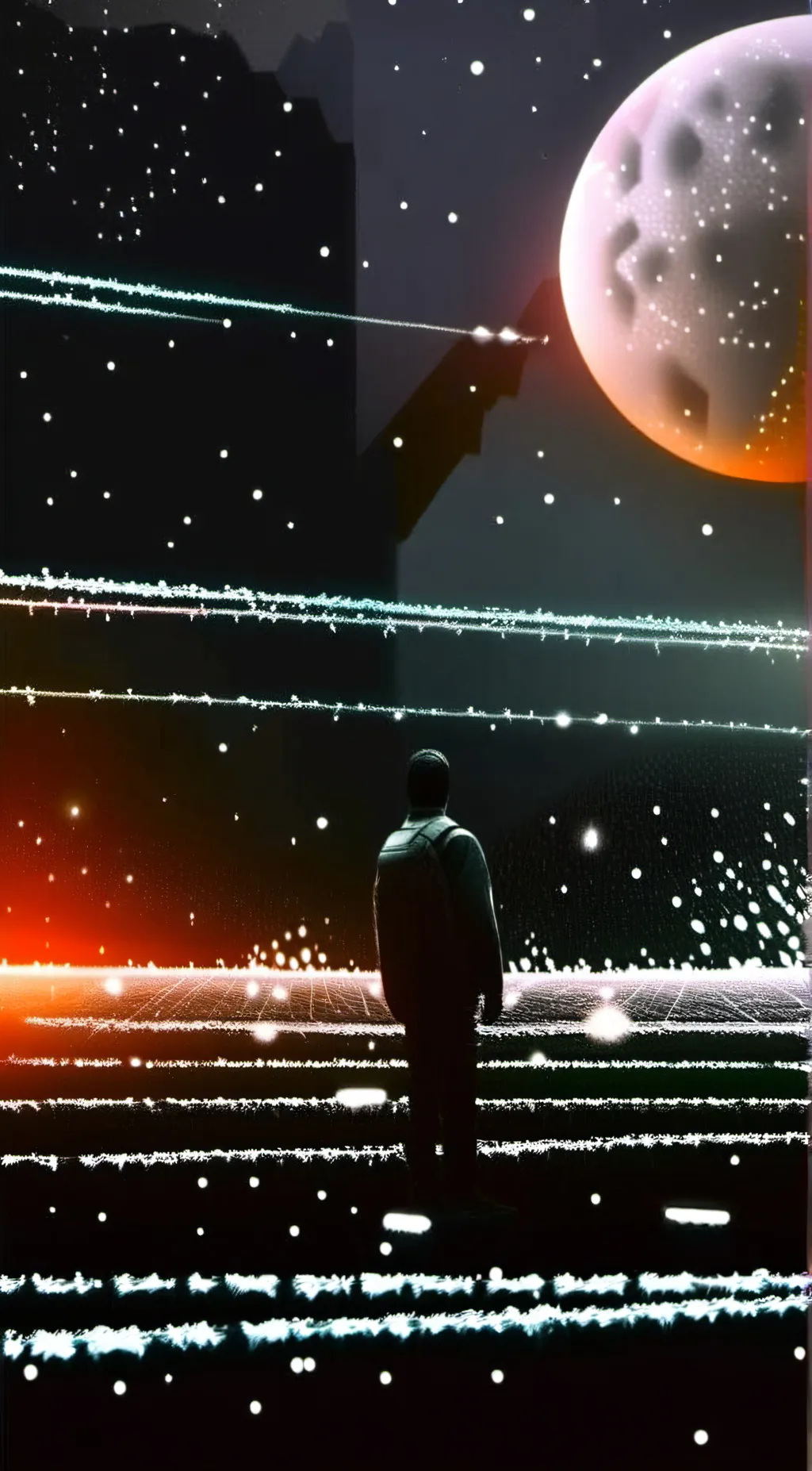 ai character: earth's moon background