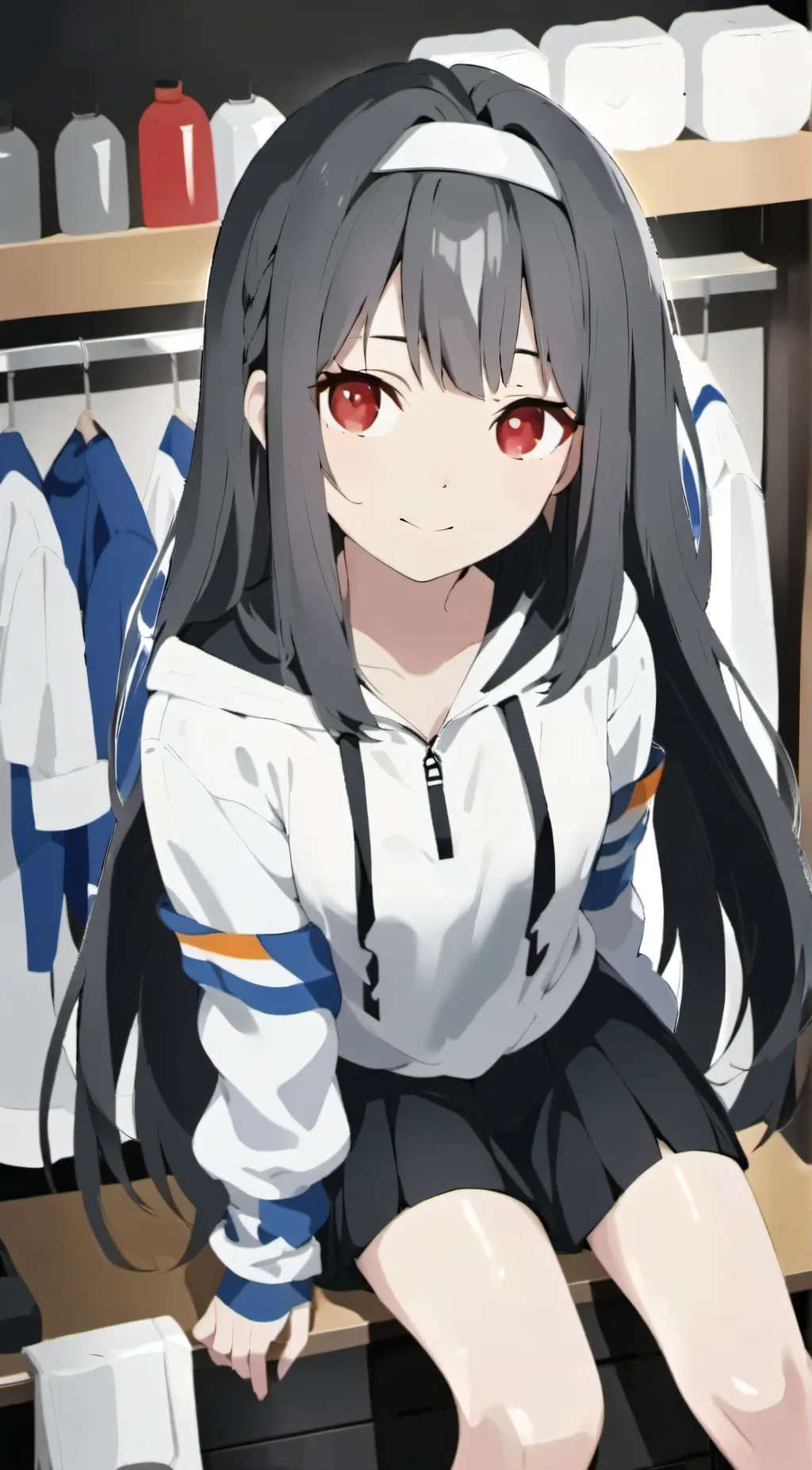 ai character: Girls locker room background