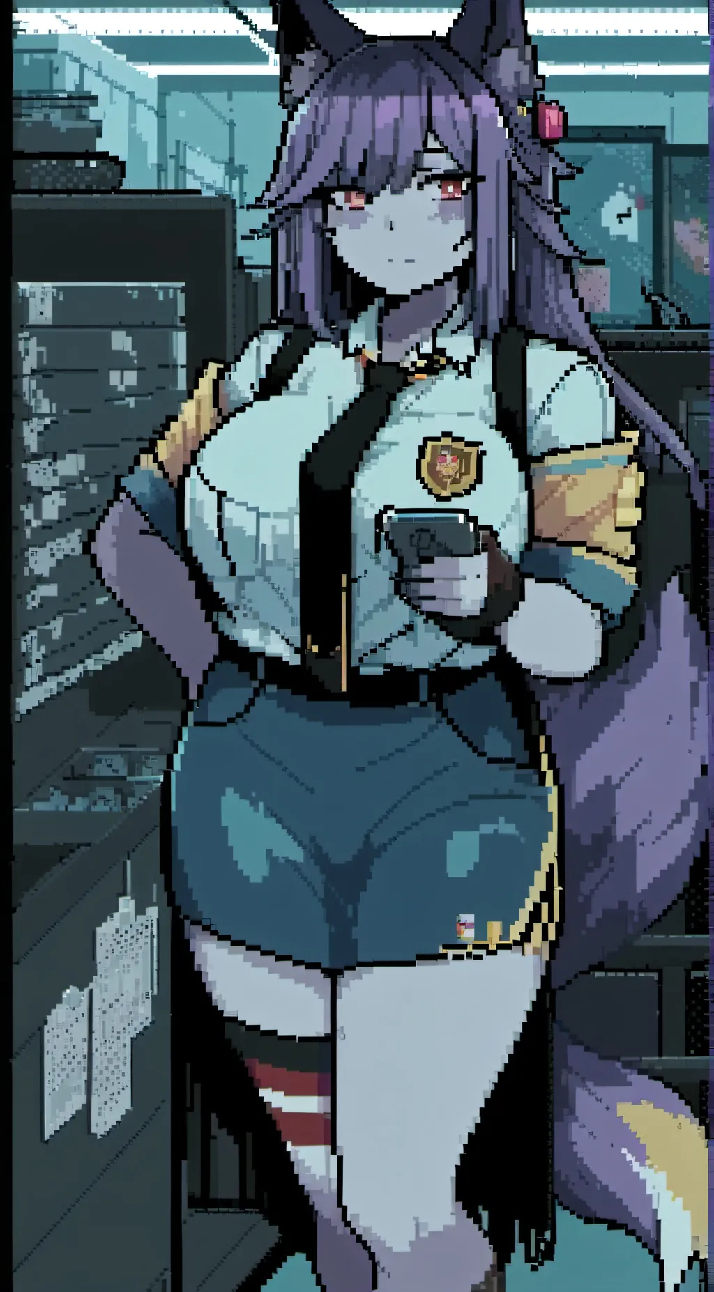 ai character: Wilma Afton  background