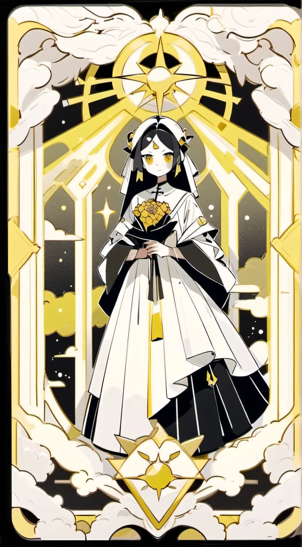 ai character: goddess light background