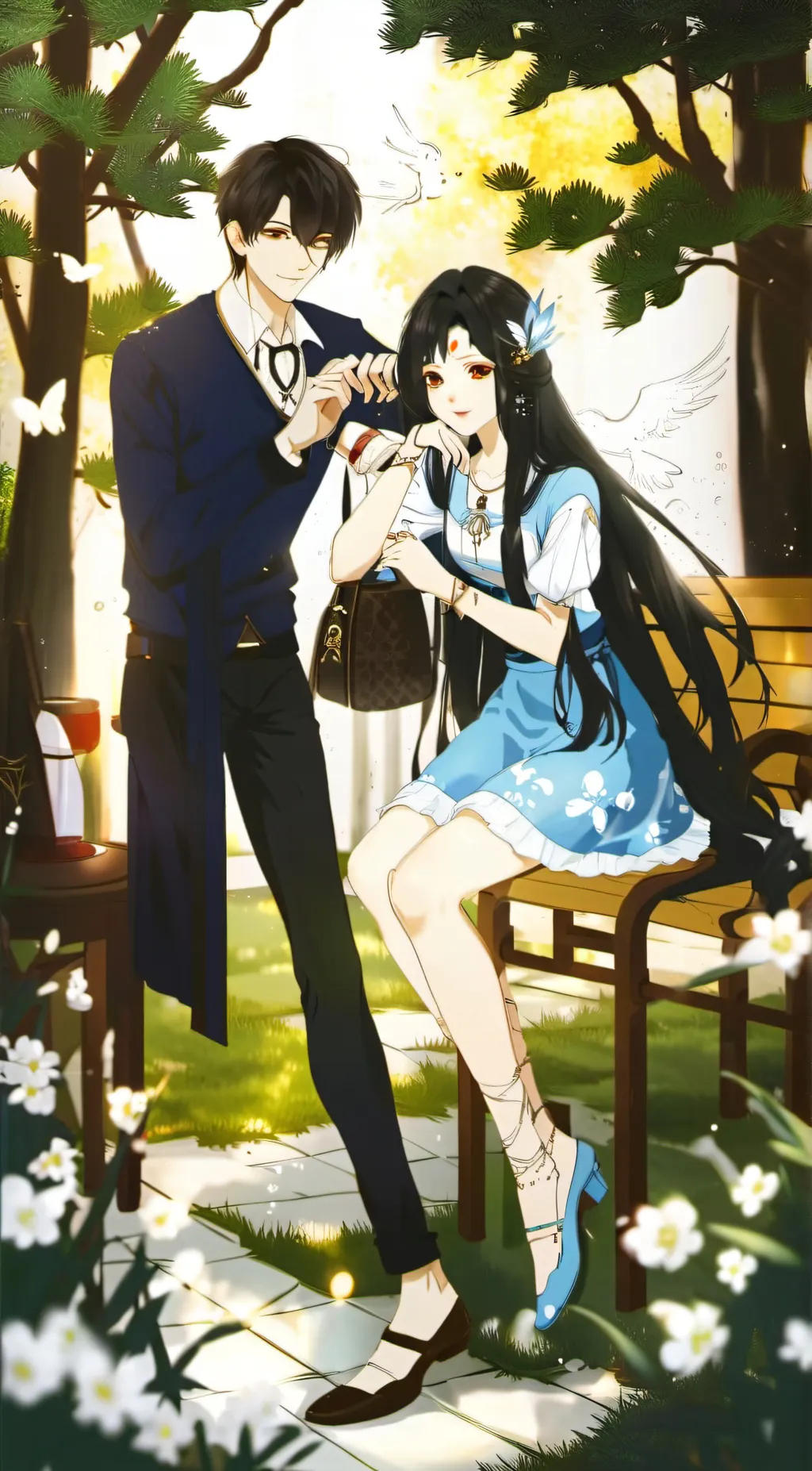 ai character: jhon and her bff   background