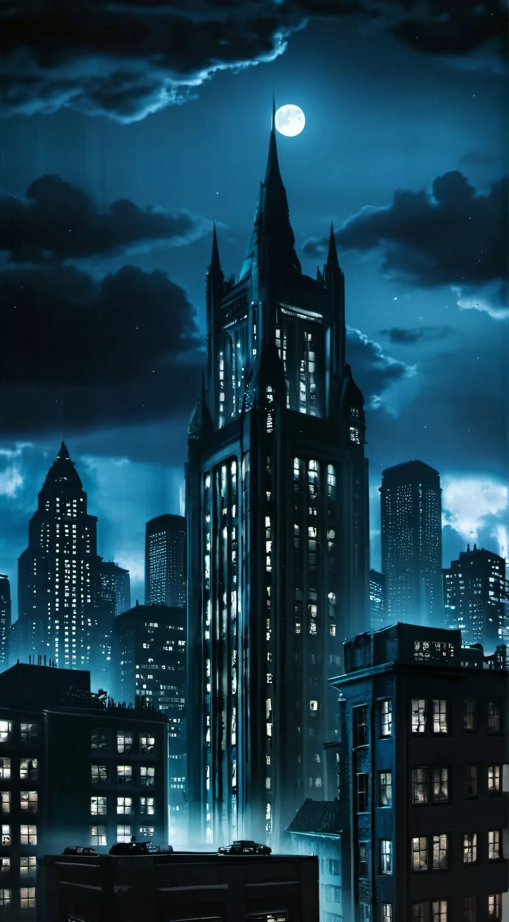 ai character: Gotham city  background
