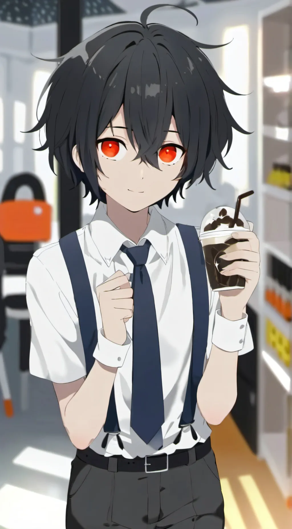 ai character: ...mha gets boba background