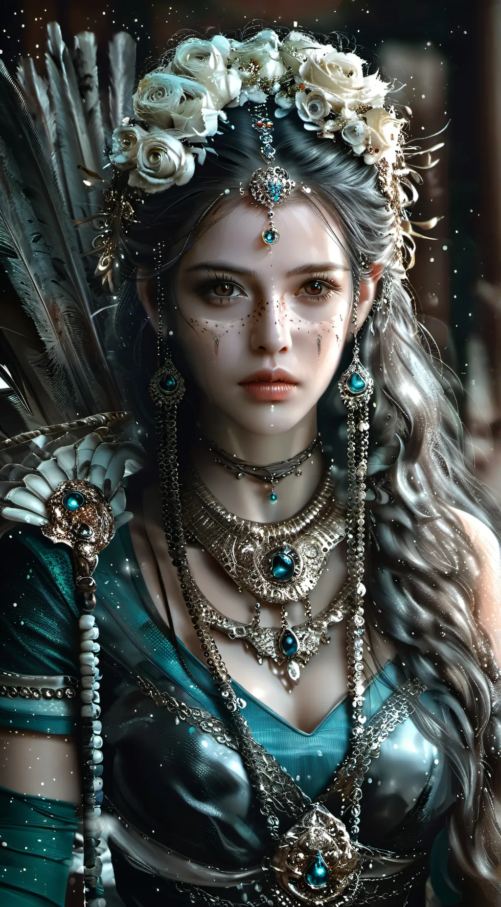 ai character: The black queenava background