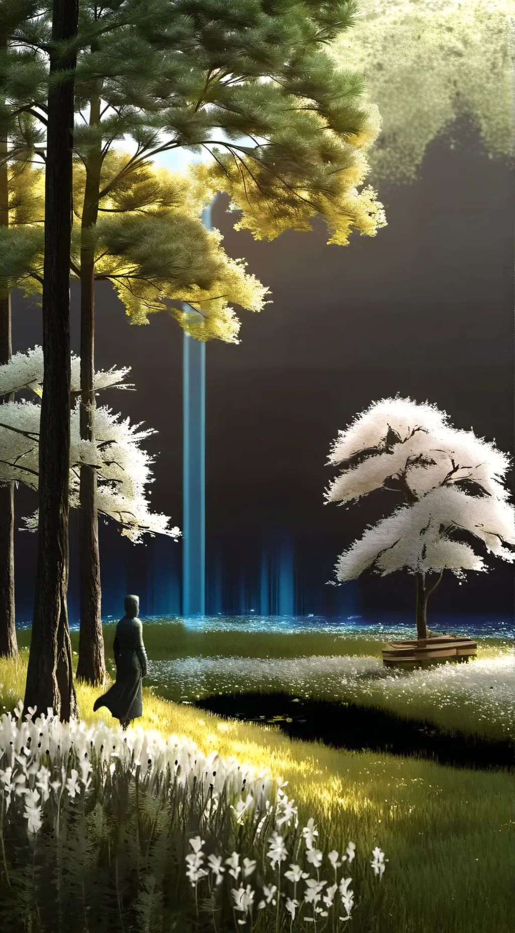 ai character: tickle forest background