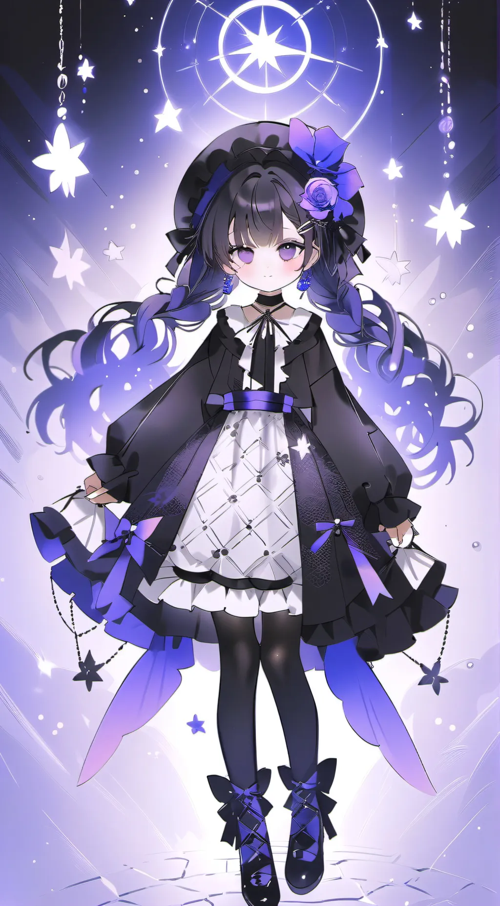 ai character: Lavender background