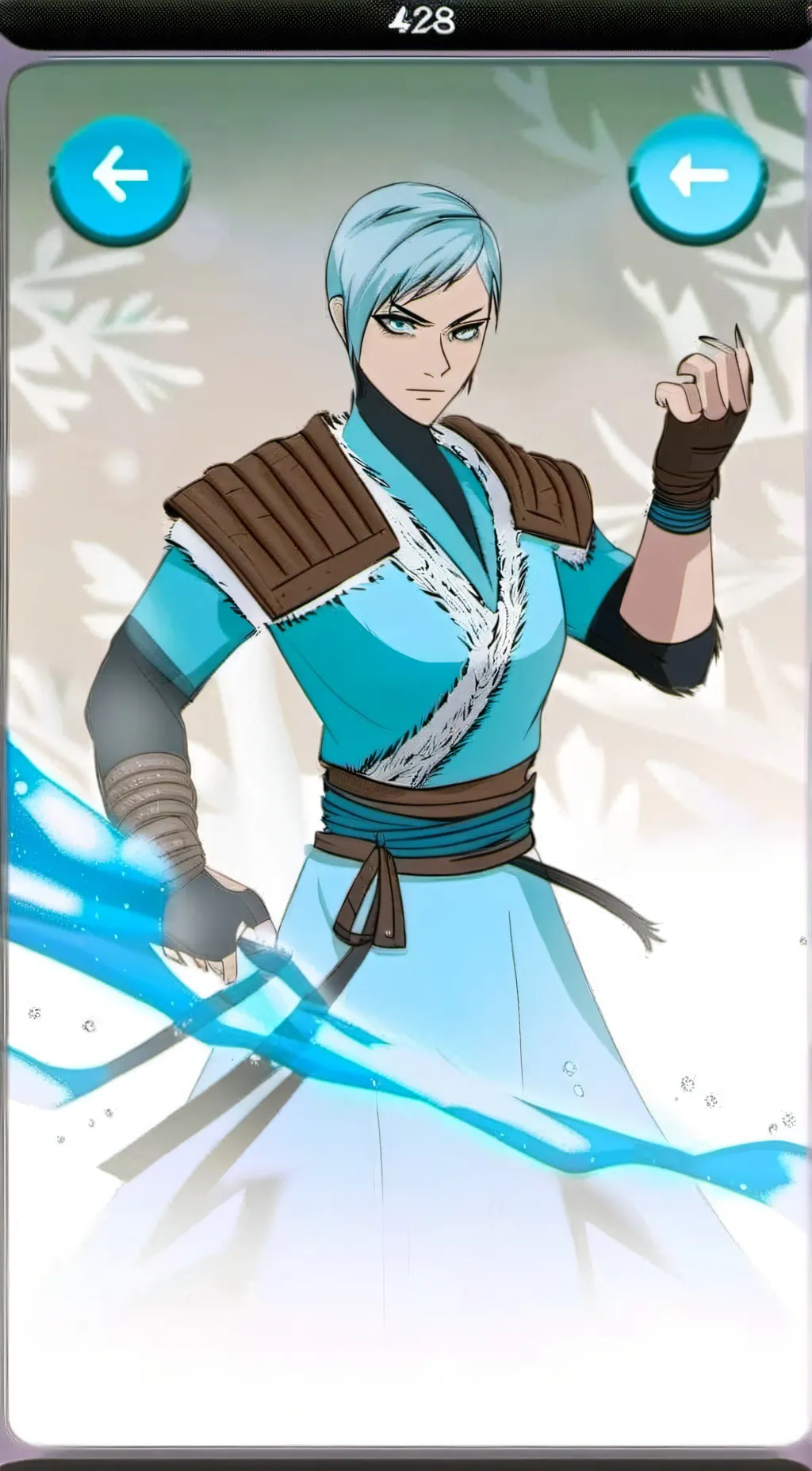 ai character: frost background