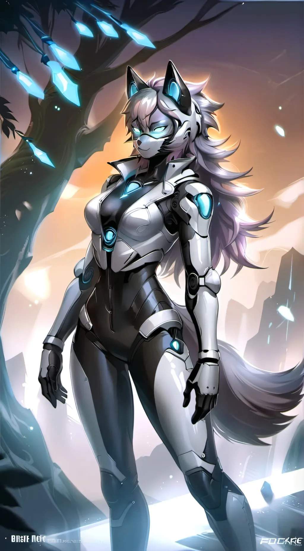ai character: robot fox background