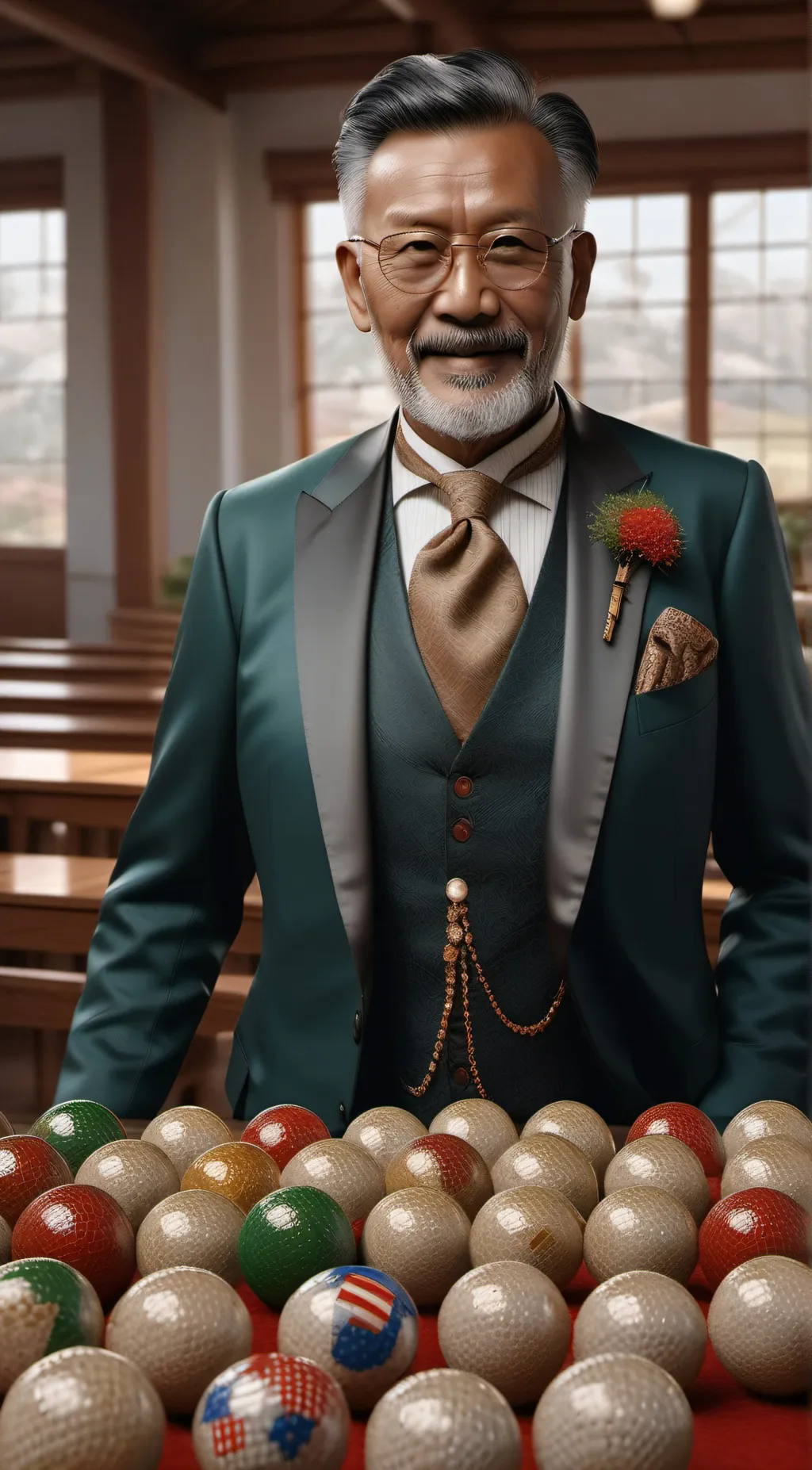 ai character: city balls background