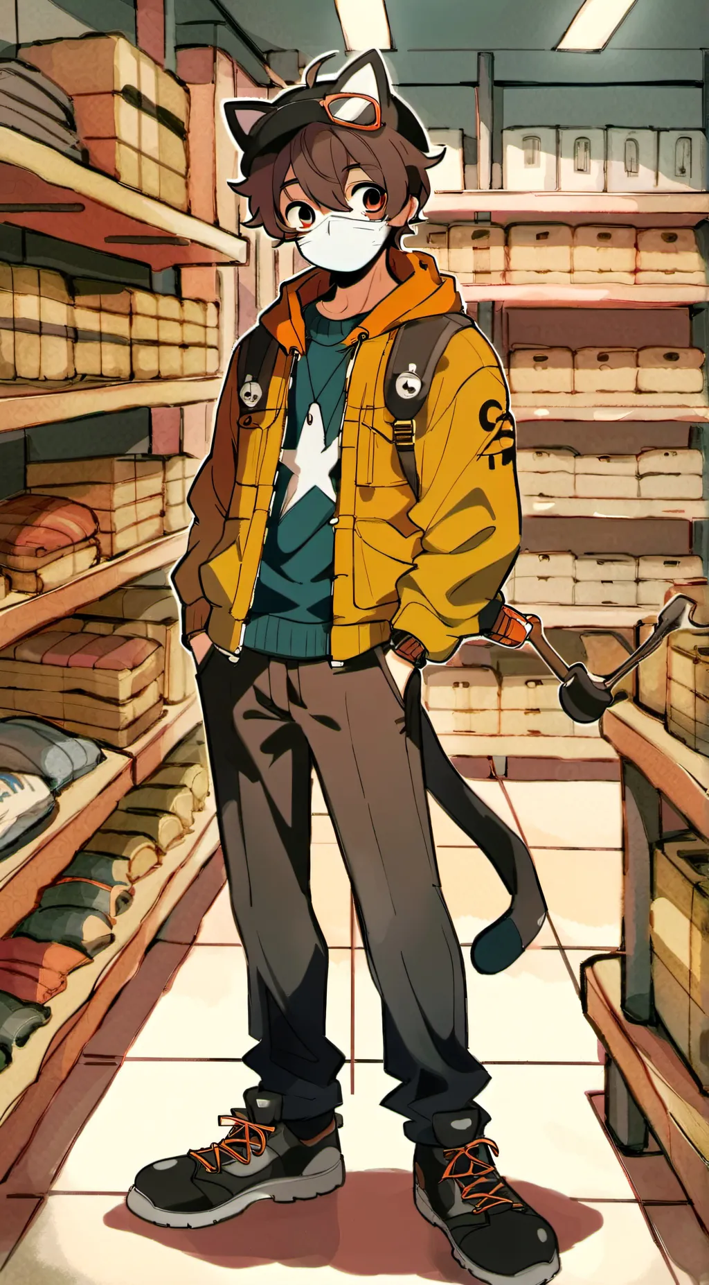 ai character: neko masky background