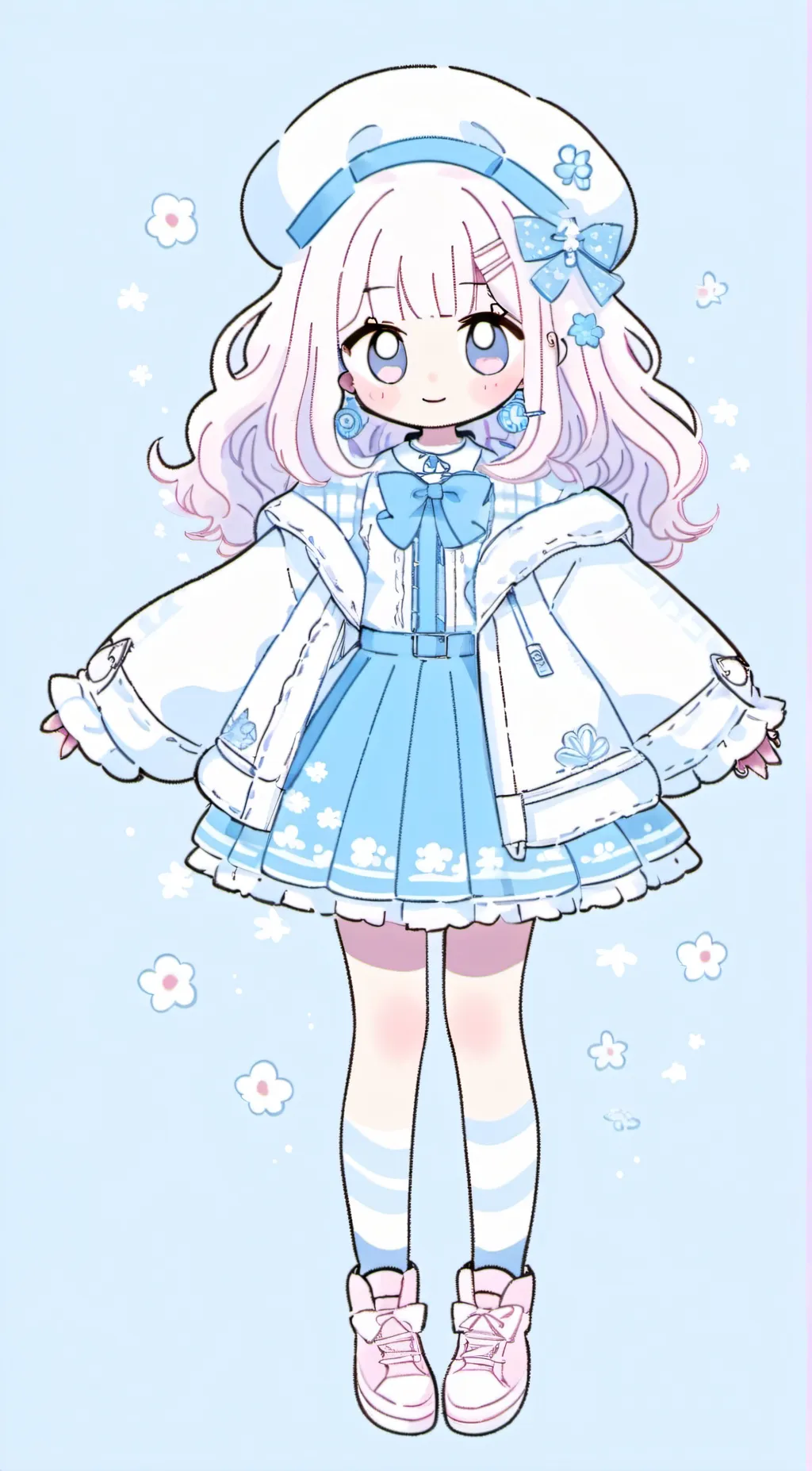 ai character: Rainbow background