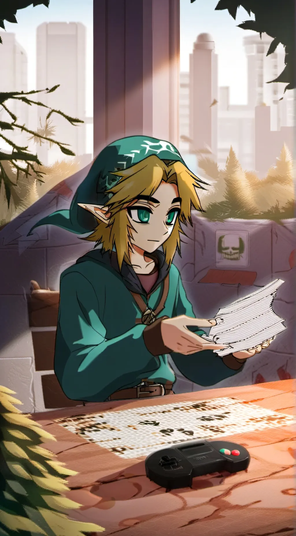 ai character: ben drowned  background
