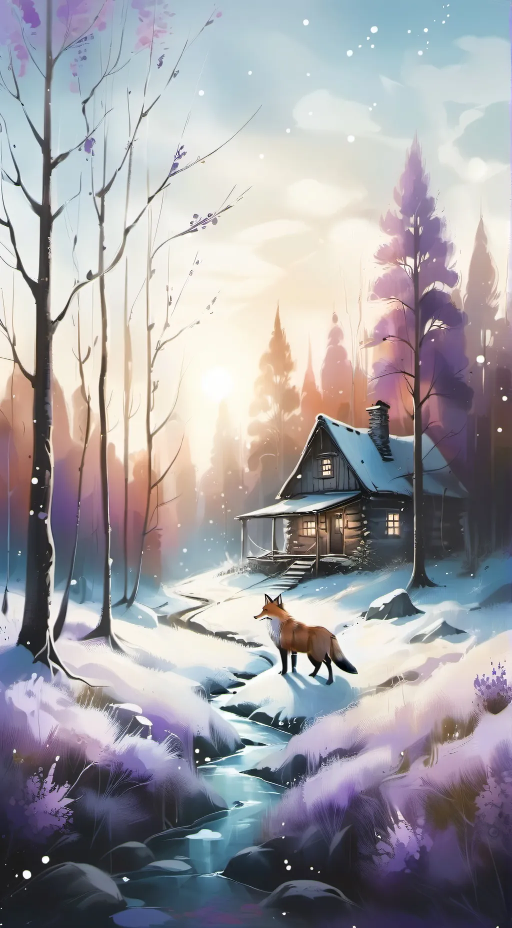 ai character: Cozy Cabin background