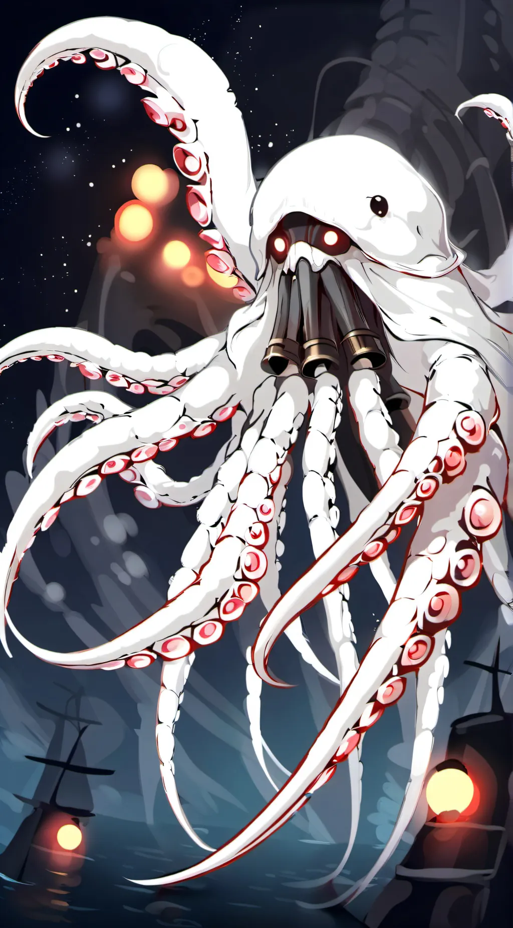 ai character: howegag. squid background