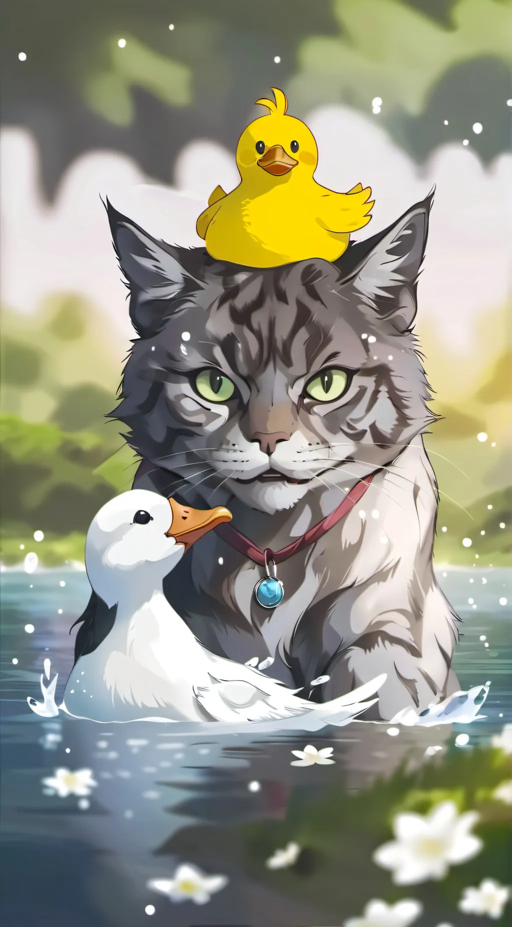 ai character: talk with Duck-Cat background