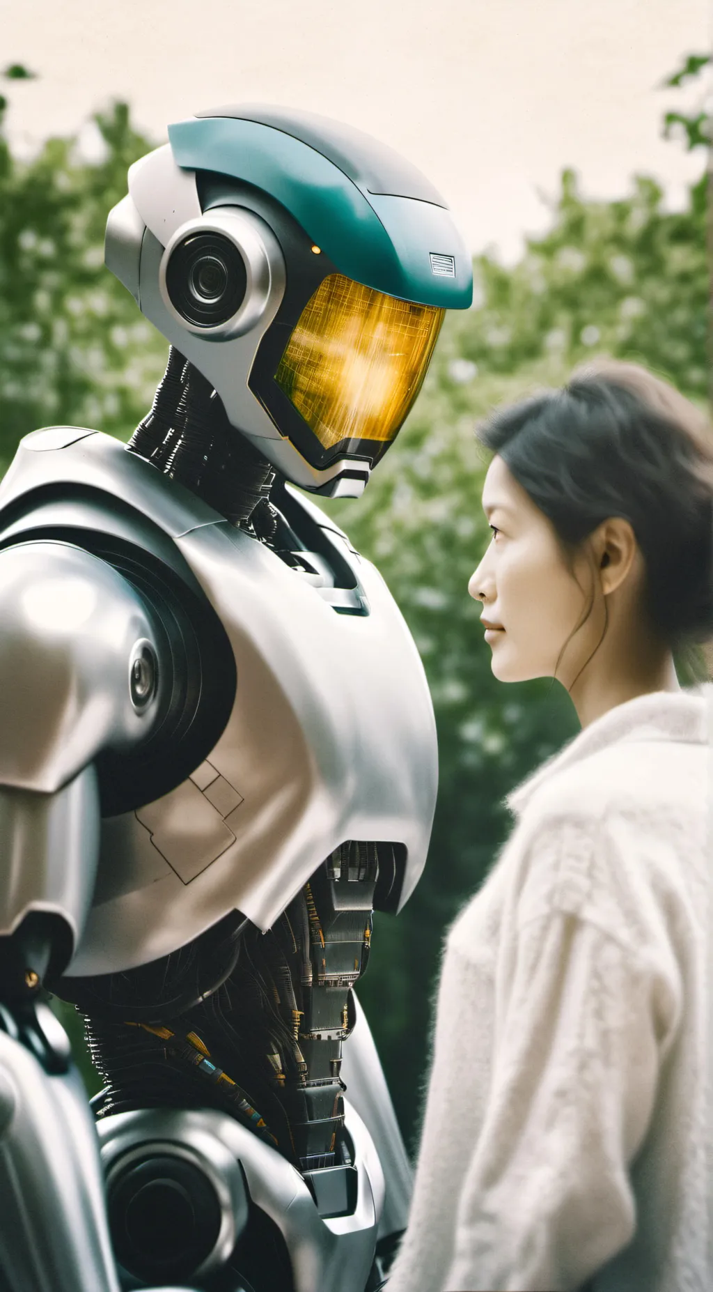 ai character: robotic nerd background