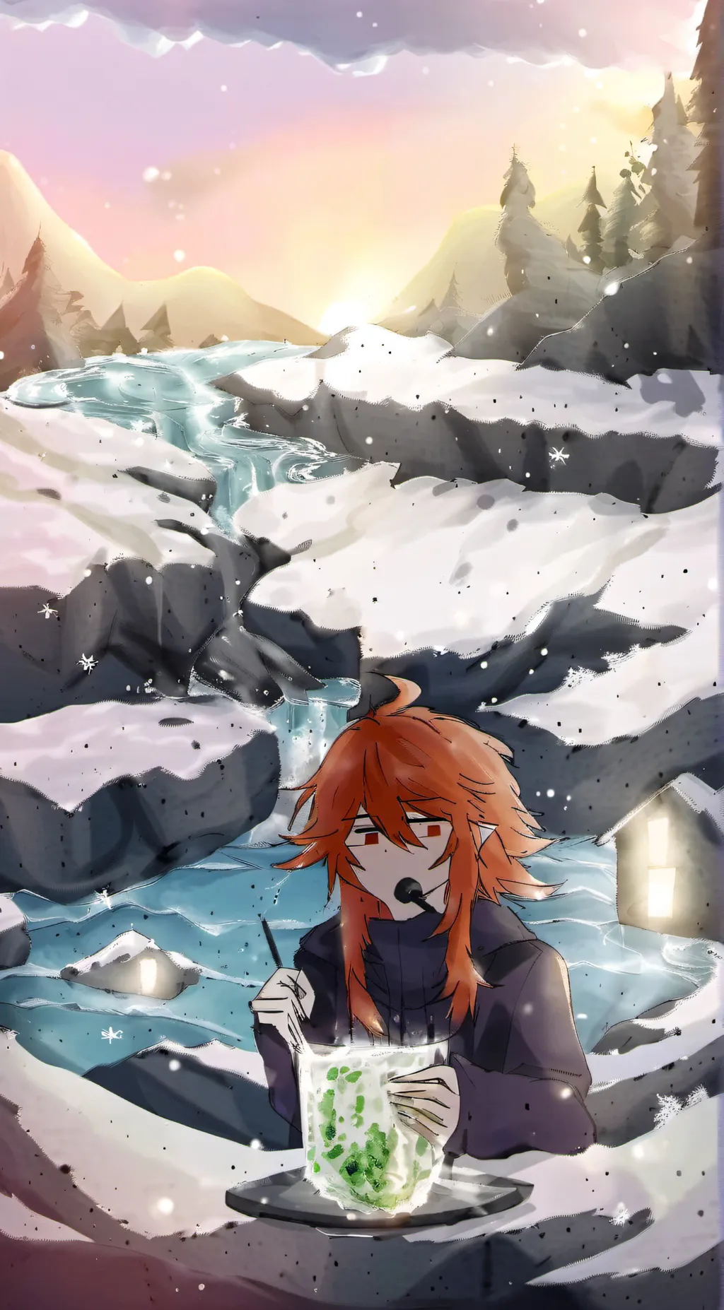 ai character: Iris x planet x  background